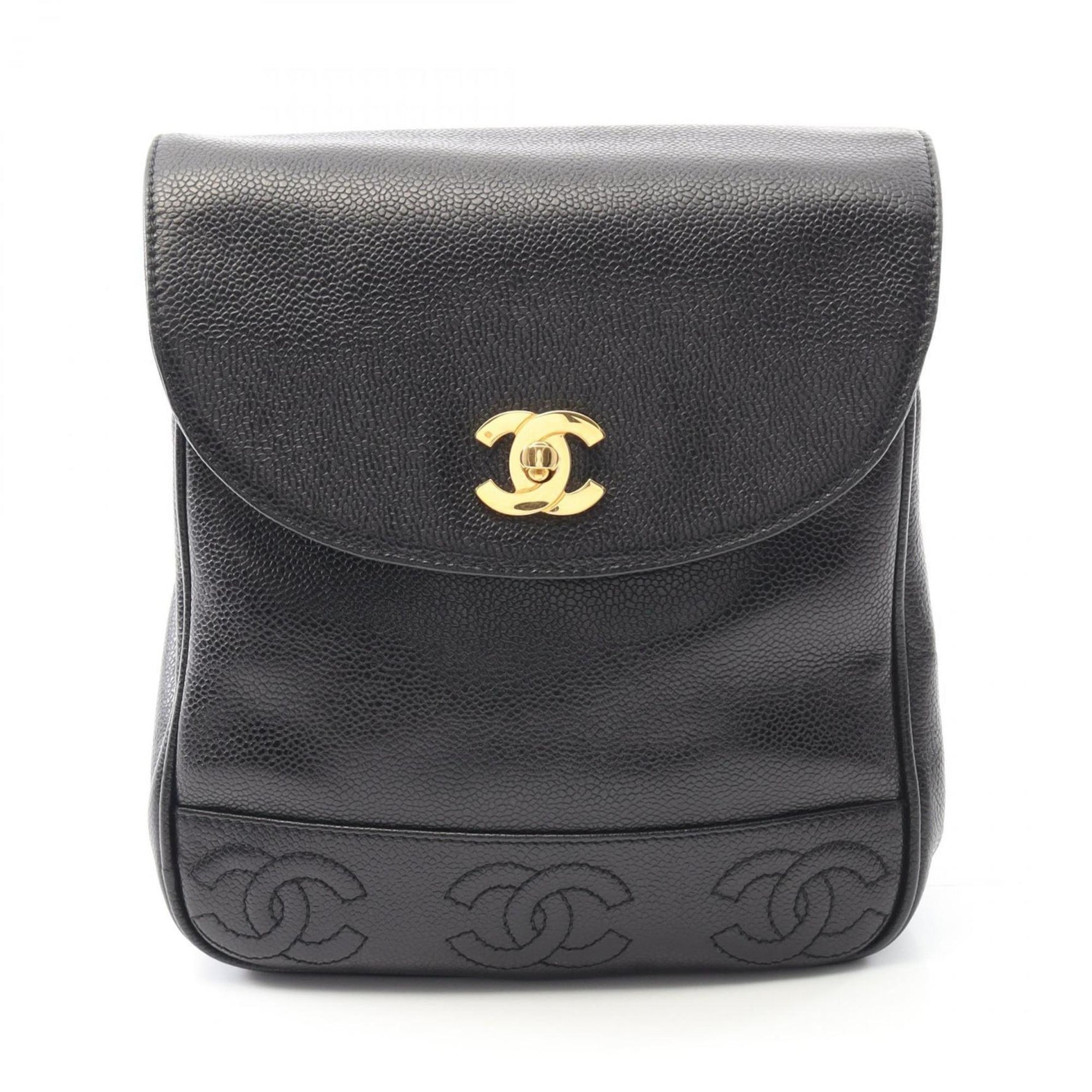 CHANEL Triple Coco Chain Backpack Bag in Calfskin Leather