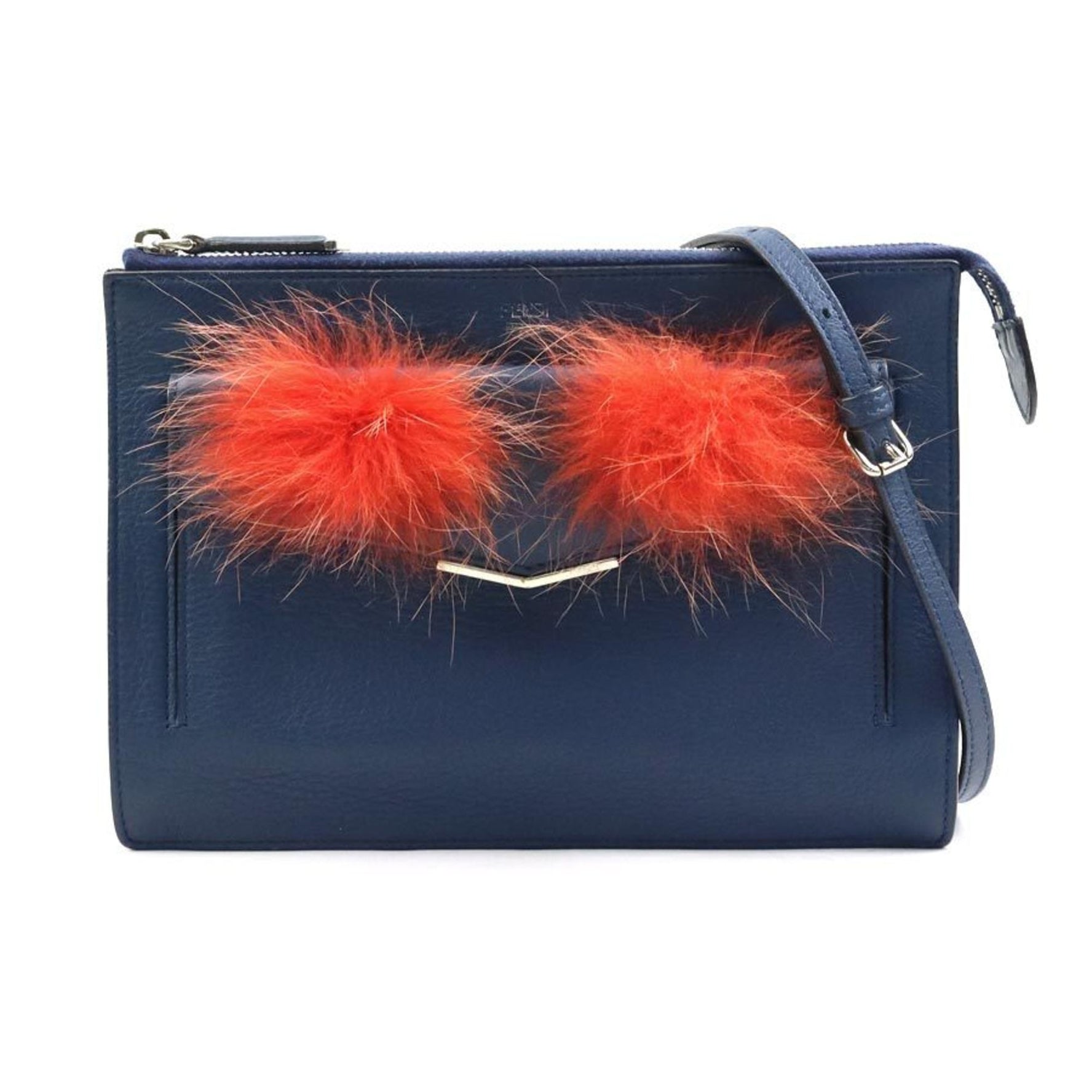 FENDI Shoulder Bag Bug Monster Leather