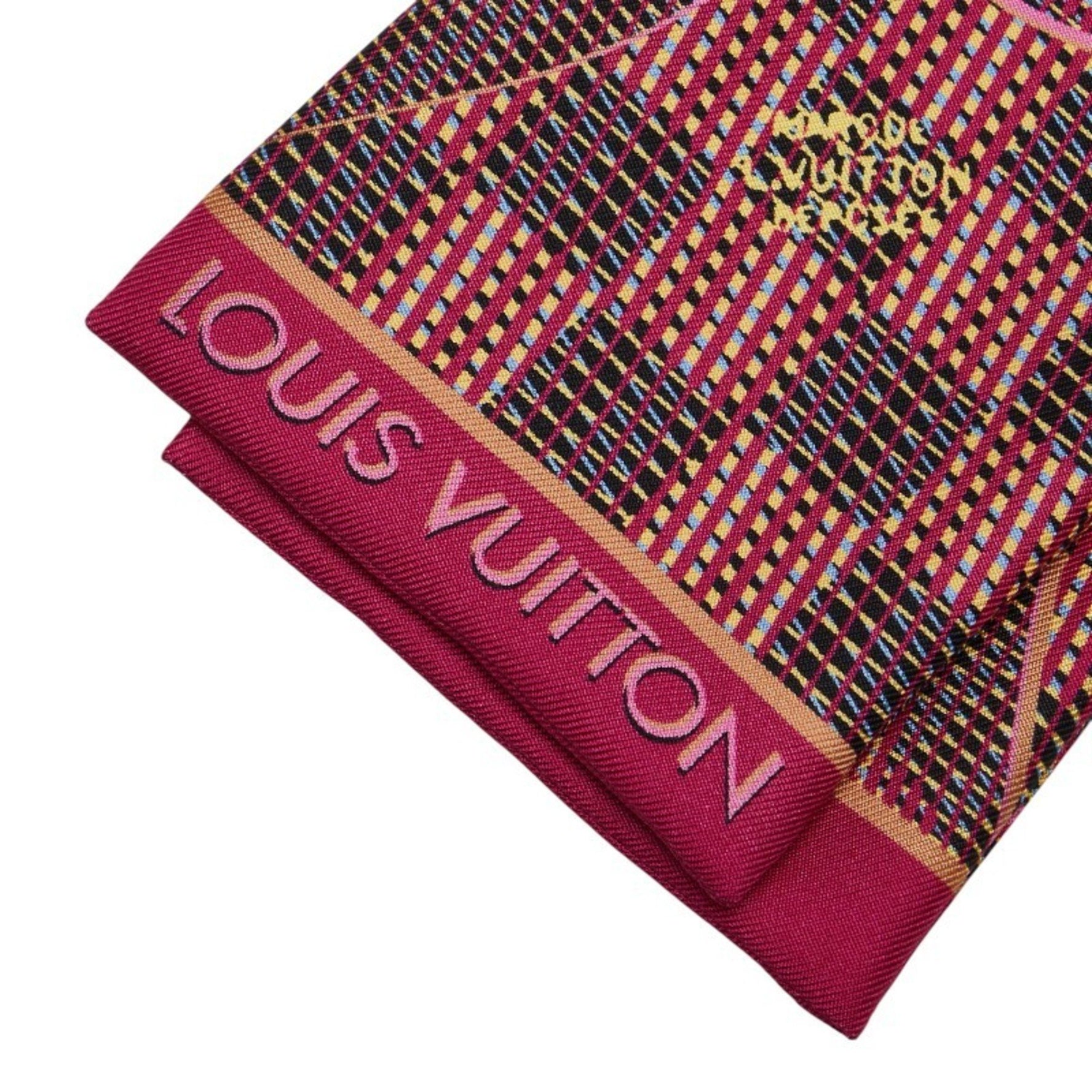 Louis Vuitton Bandeau Monogram LV Pop Scarf Muffler Pink Multicolor Silk