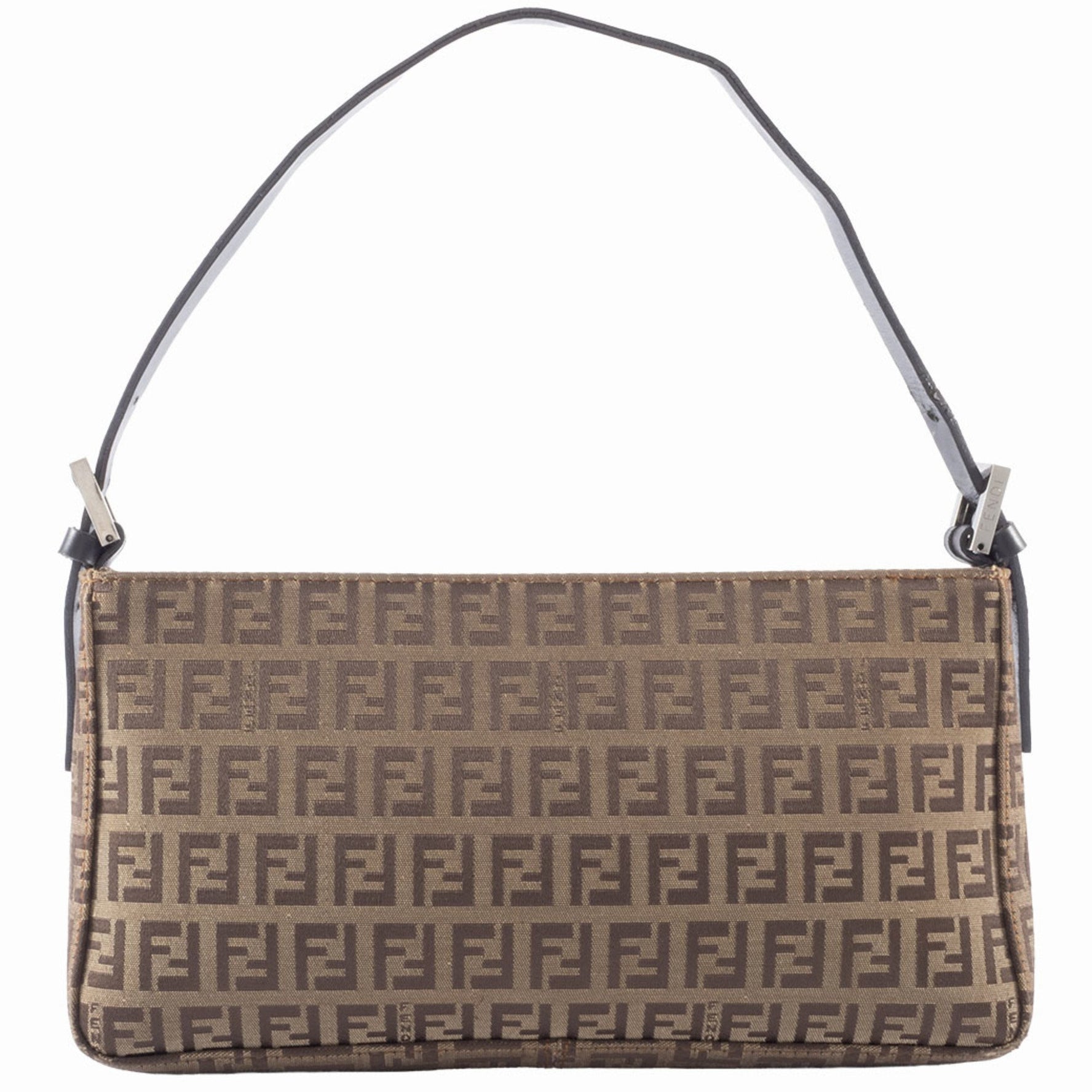 Fendi Zucca Shoulder Bag Canvas | Leather Pouch Zucchino