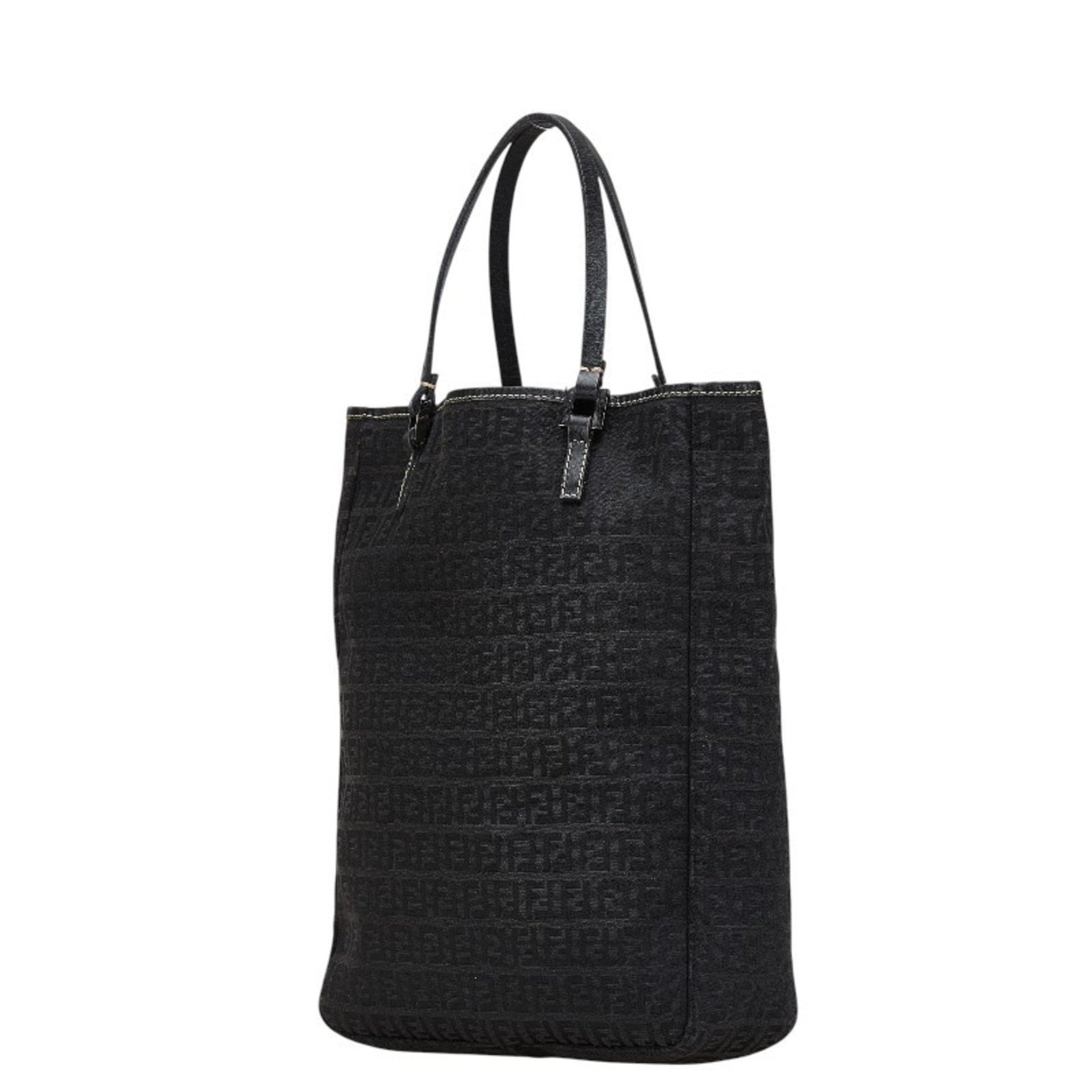 Fendi Zucchino Handbag Canvas and Leather