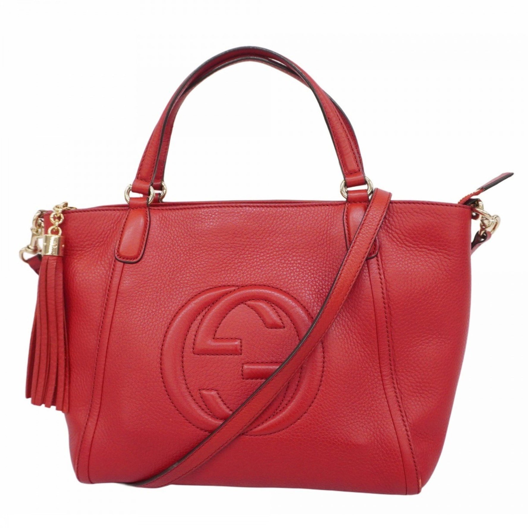 Gucci Soho Handbag Leather Red Bag