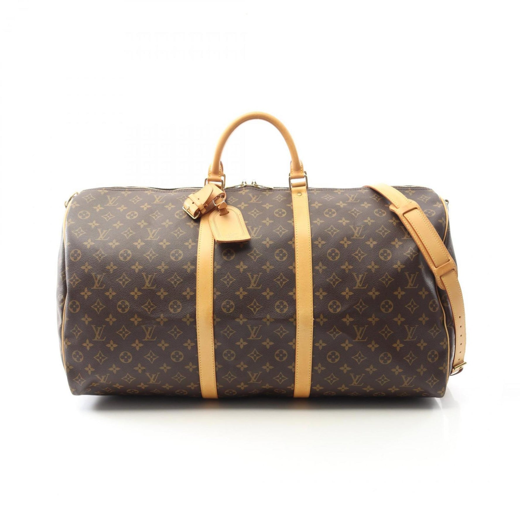 Louis Vuitton Keepall Bandouliere 60 Boston Bag, Coated Canvas and Leather, Monogram, Men's Brown