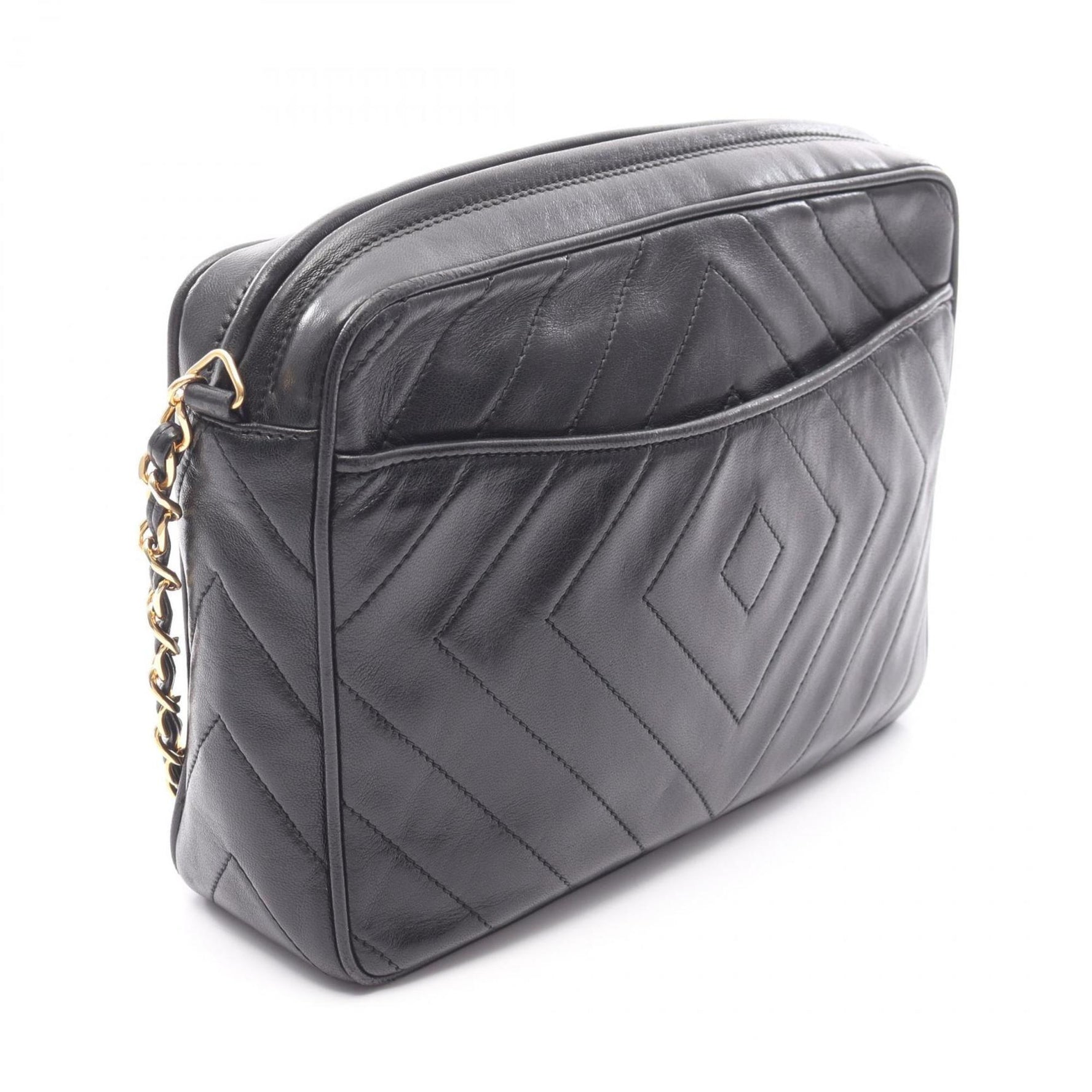 CHANEL Coco Mark Diamond Quilted Shoulder Bag, Lambskin Leather