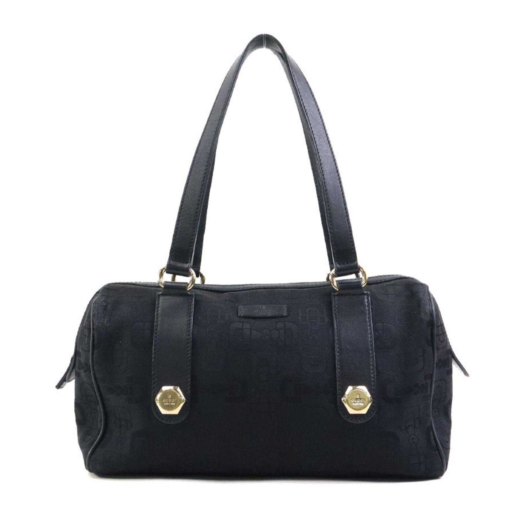 GUCCI handbag canvas leather gold ladies