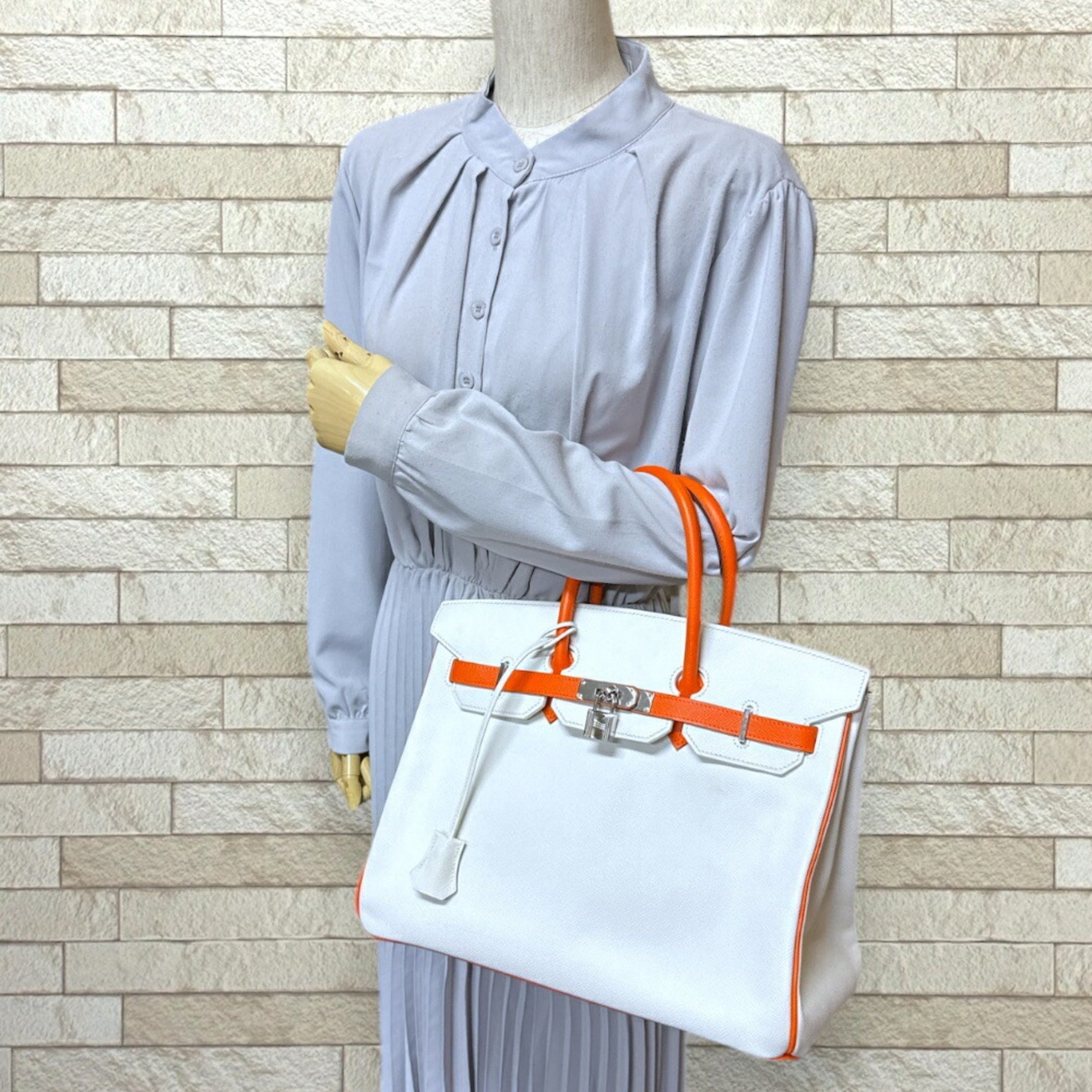 Hermes Personal Order Birkin 35 Handbag Epsom White