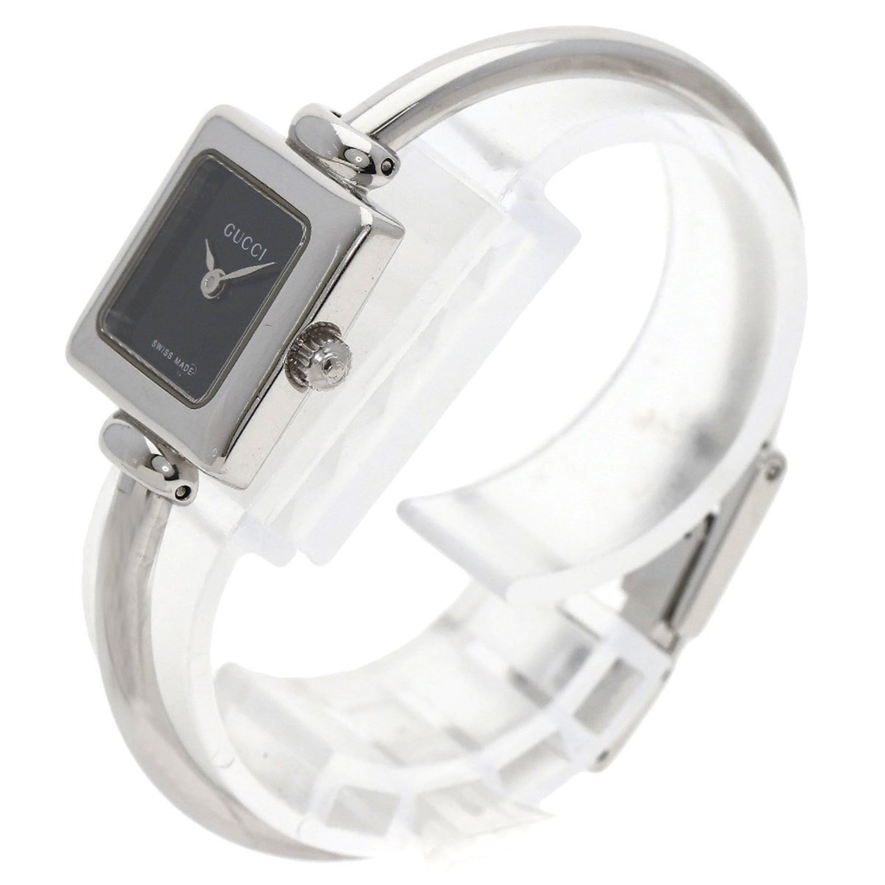 Gucci Square Face Watch Stainless Steel SS Ladies