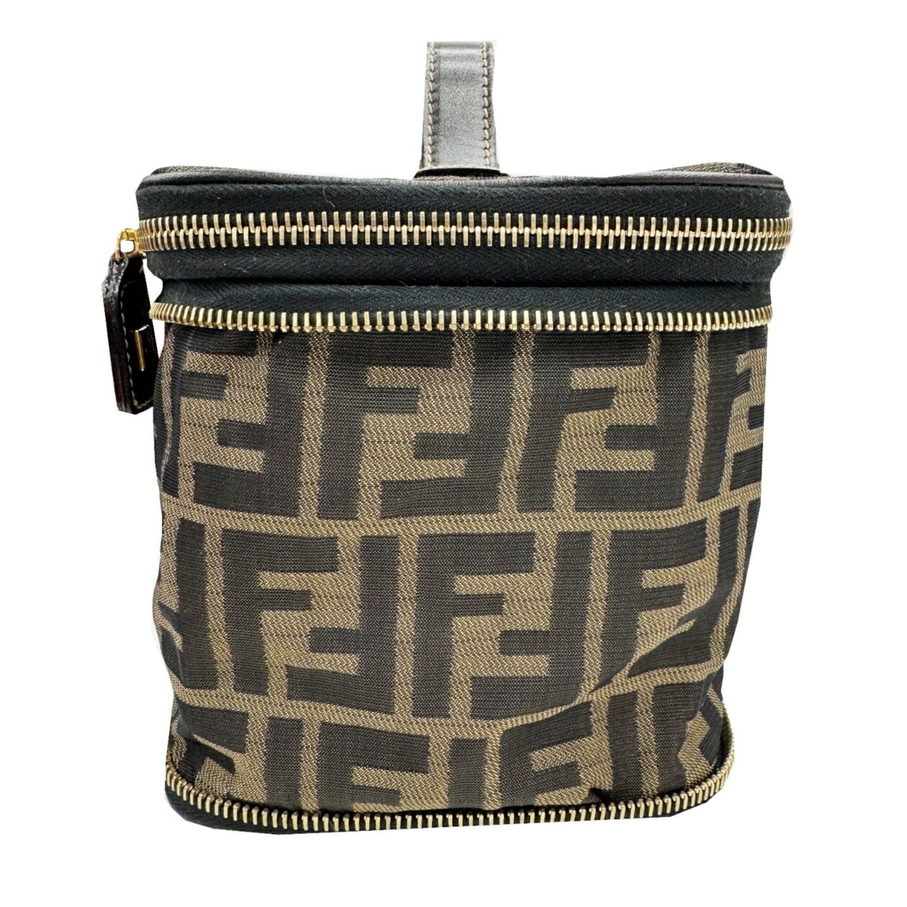 FENDI Zucca Folding Vanity Bag, Nylon and Leather