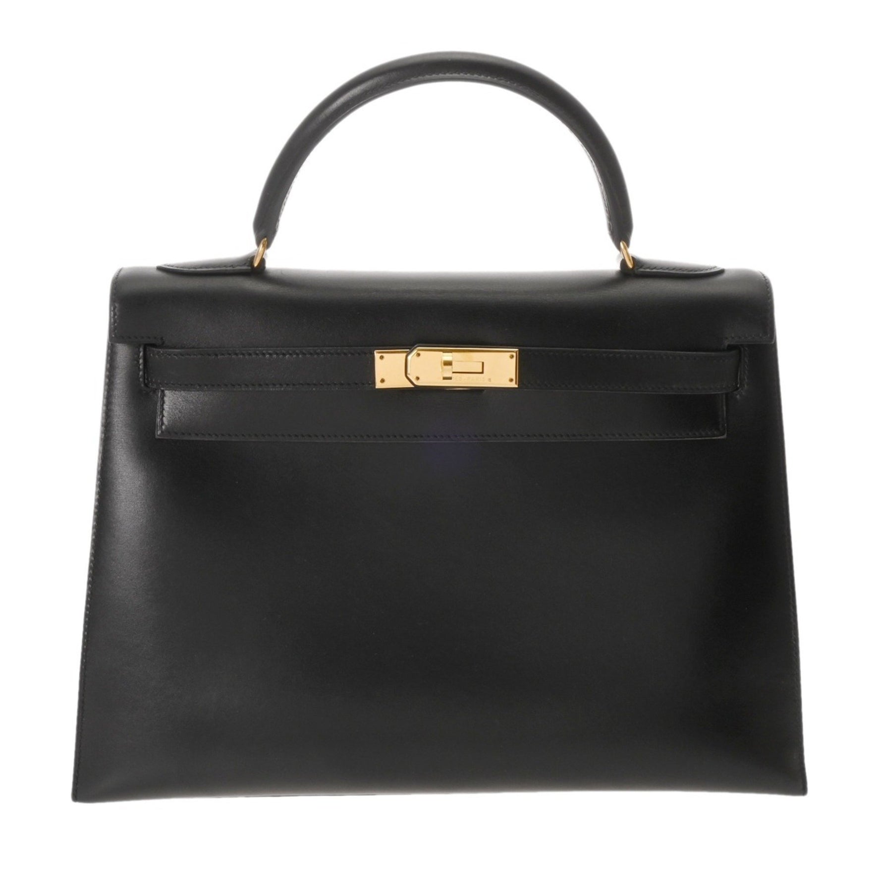 HERMES Kelly 32, Outside Stitching, B Stamp (around 1998), Box Calf Handbag