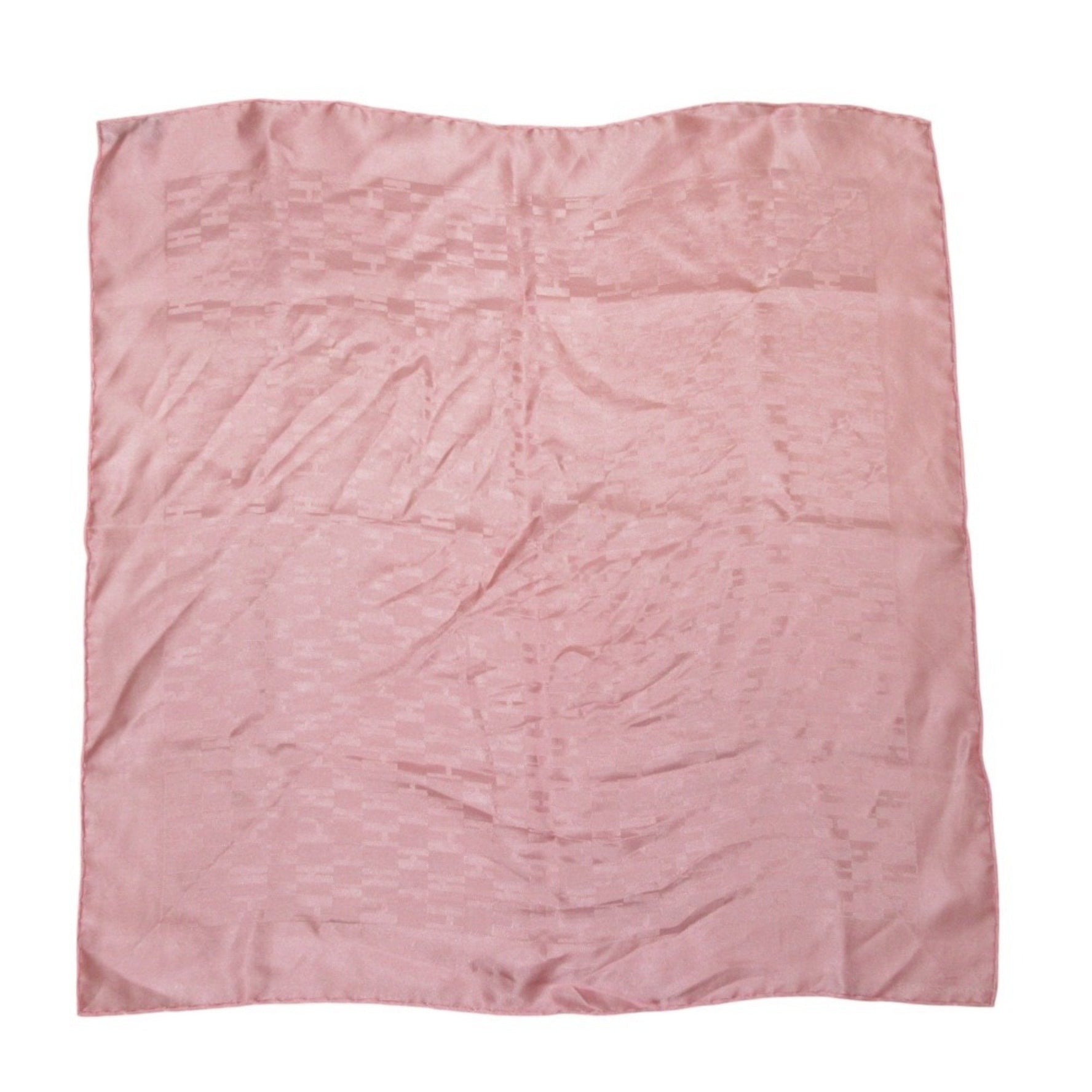 HERMES Grand H Petit Carre Silk Scarf/Muffler Light Pink