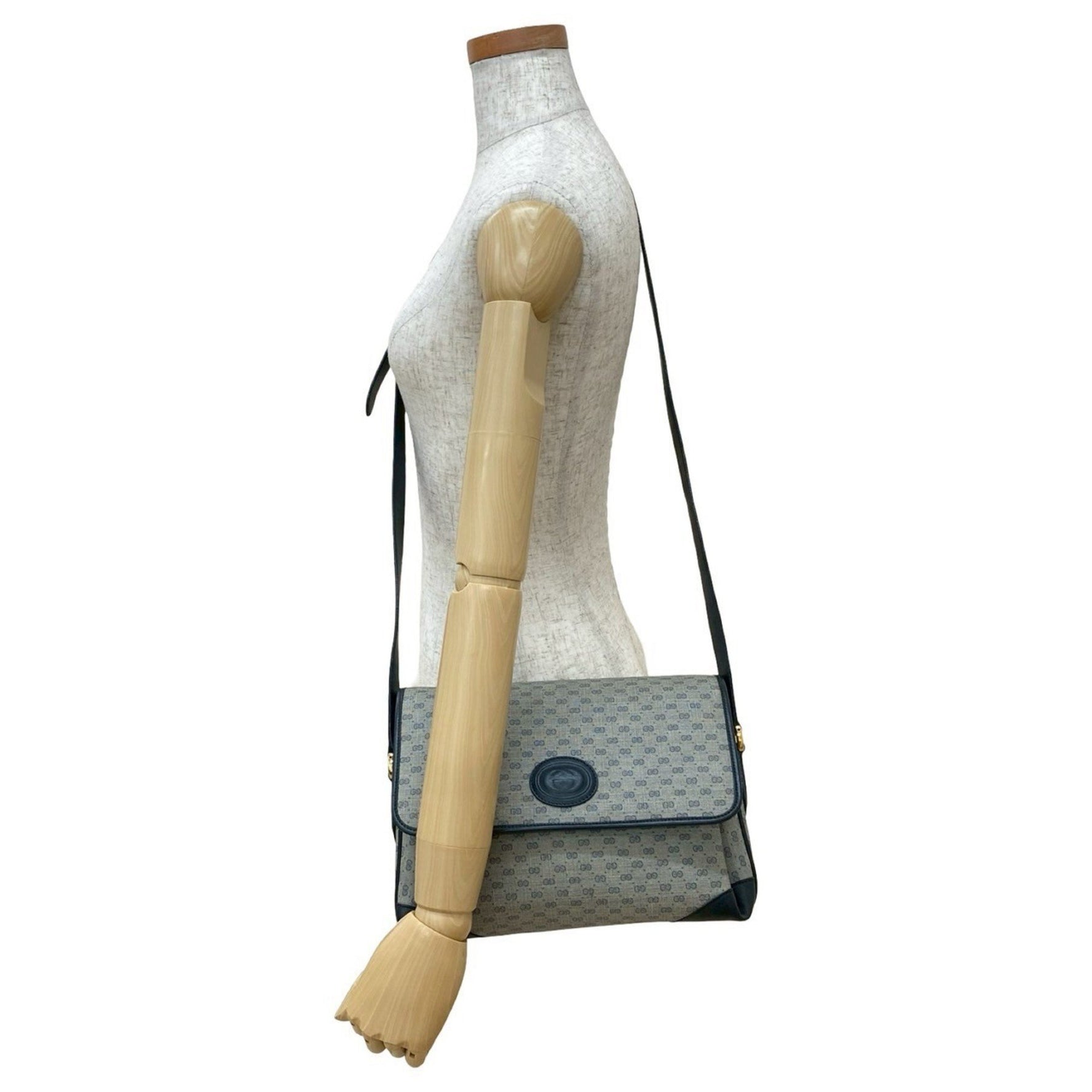 GUCCI Old Micro GG Leather Genuine Shoulder Bag/Pochette/Sacoche