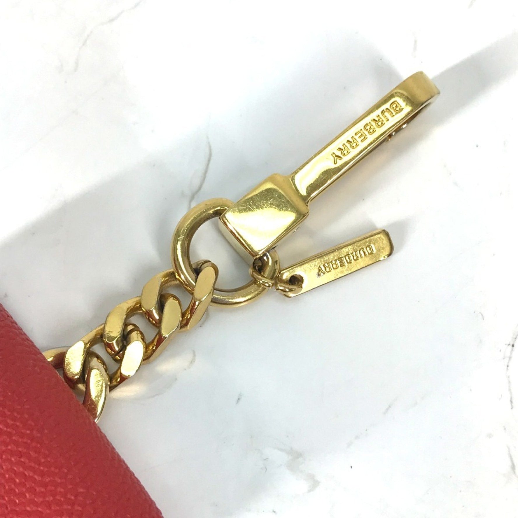 BURBERRY Airpods Apple TB Case Earphones Earphone Leather Red