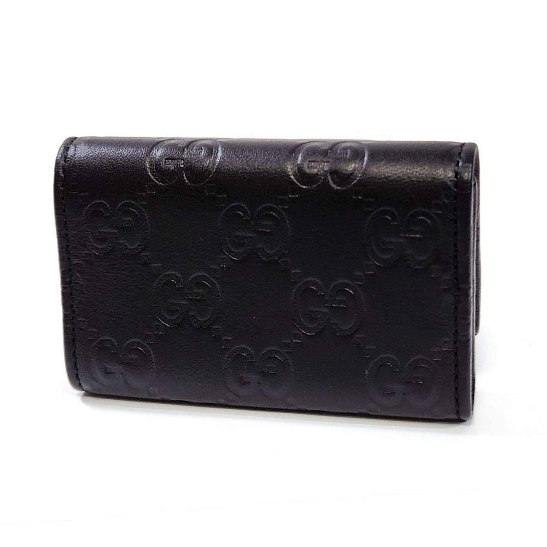 GUCCI Guccissima key case leather holder lock men women