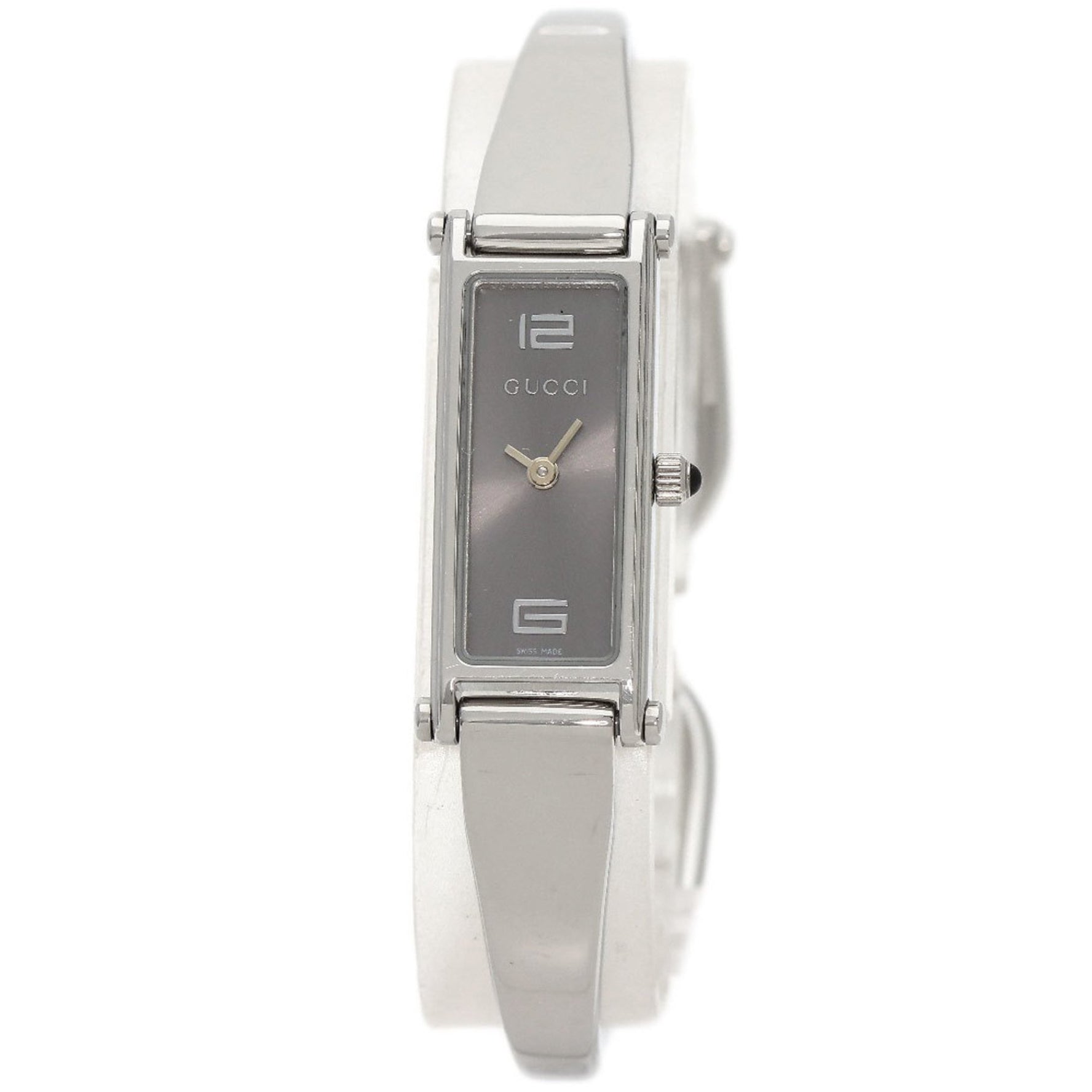 Gucci Square Face Watch Stainless Steel SS Ladies