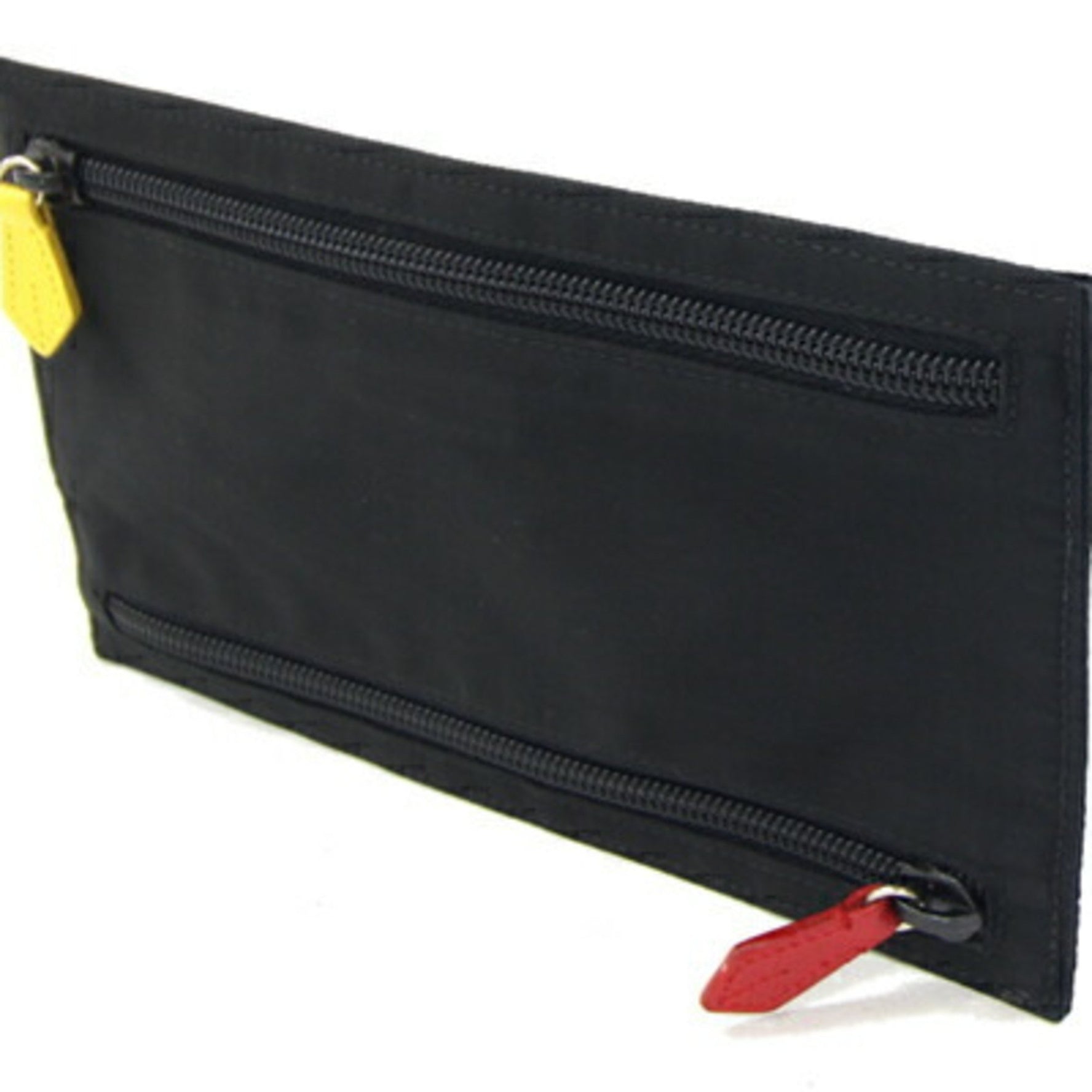 Prada Pouch 1N0958 Black Multicolor Nylon and Leather Travel for Men Women