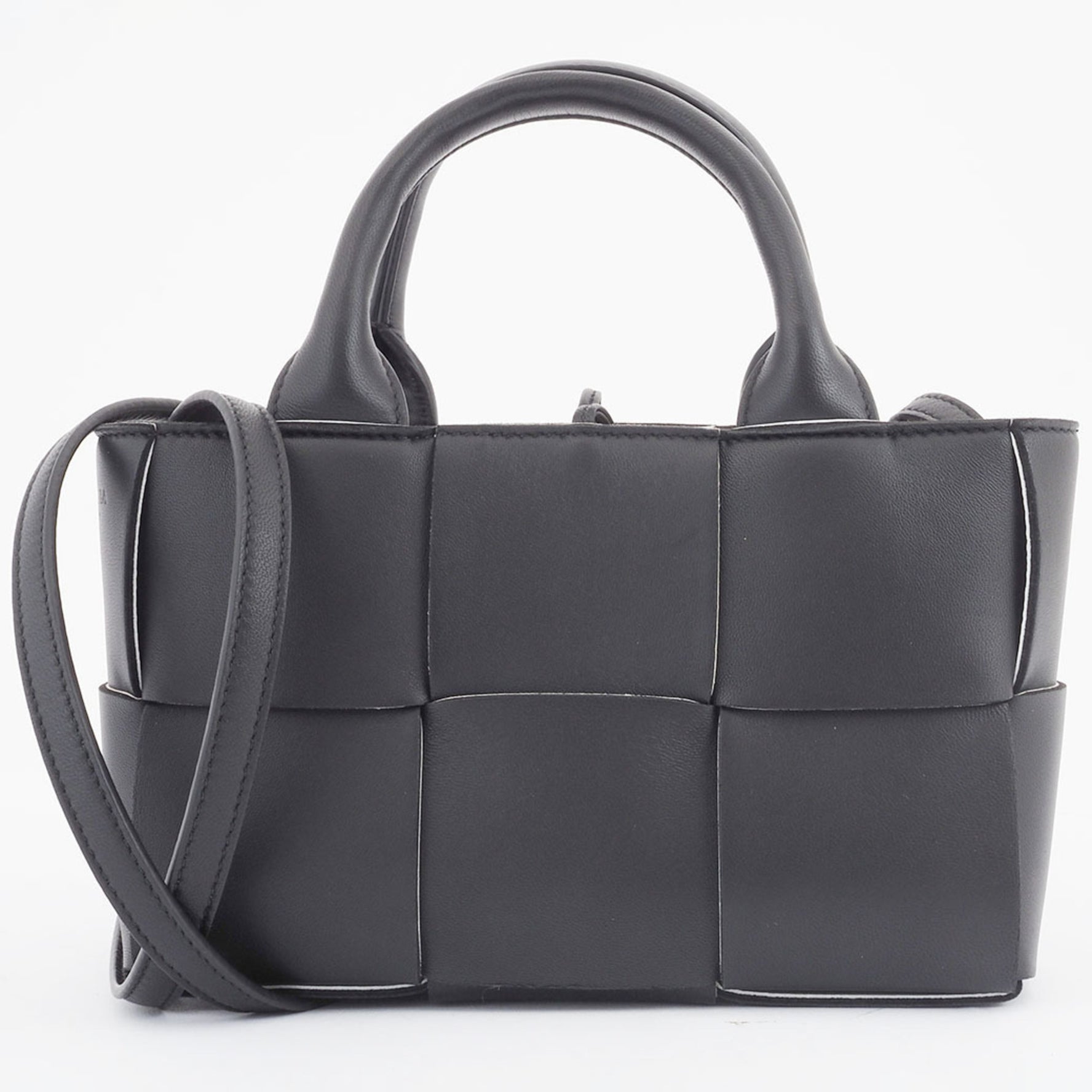 Bottega Veneta Candy Arco Tote Bag Handbag Black White BOTTEGA VENETA