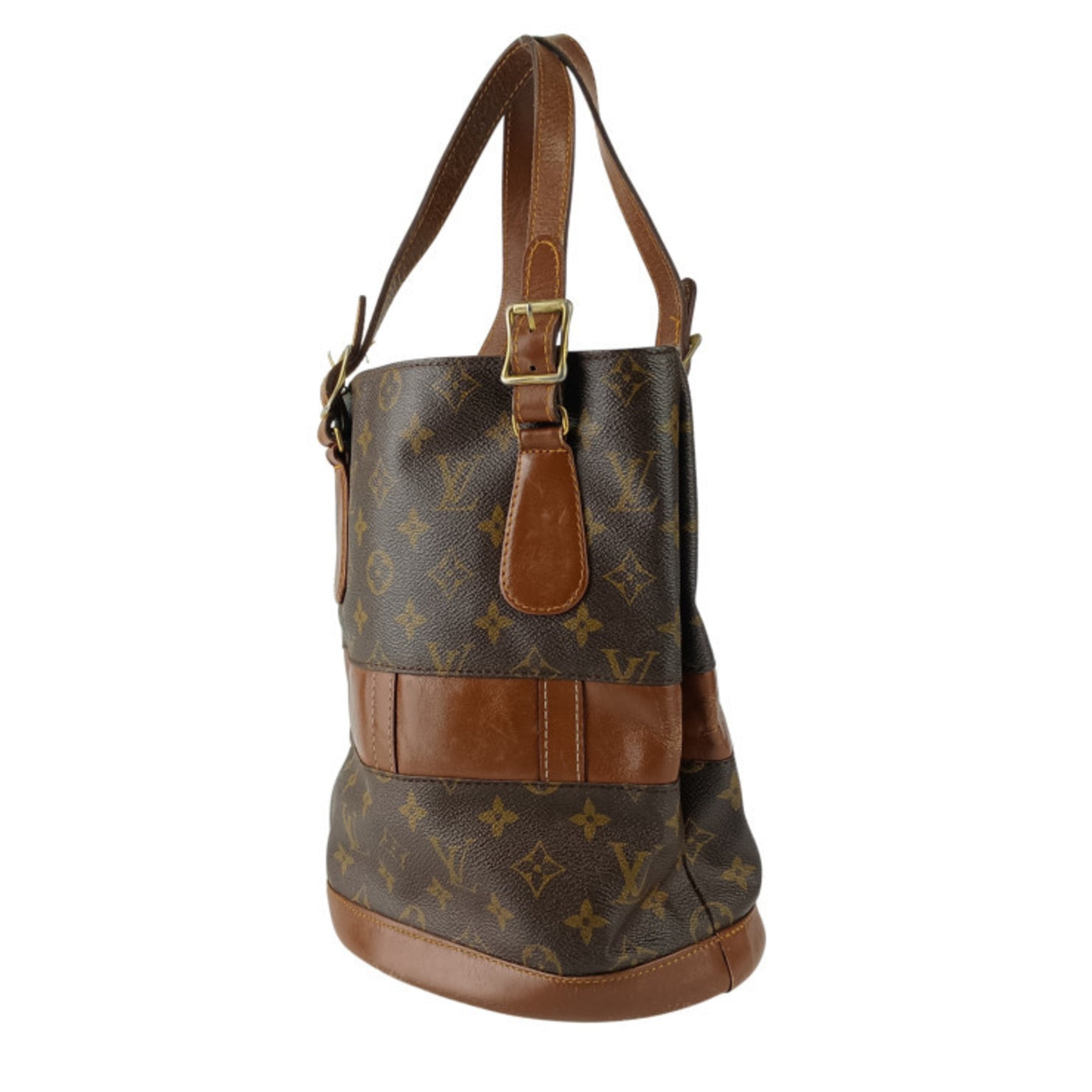 LOUIS VUITTON Monogram Bucket PM Shoulder Bag Leather Men's and US Exclusive