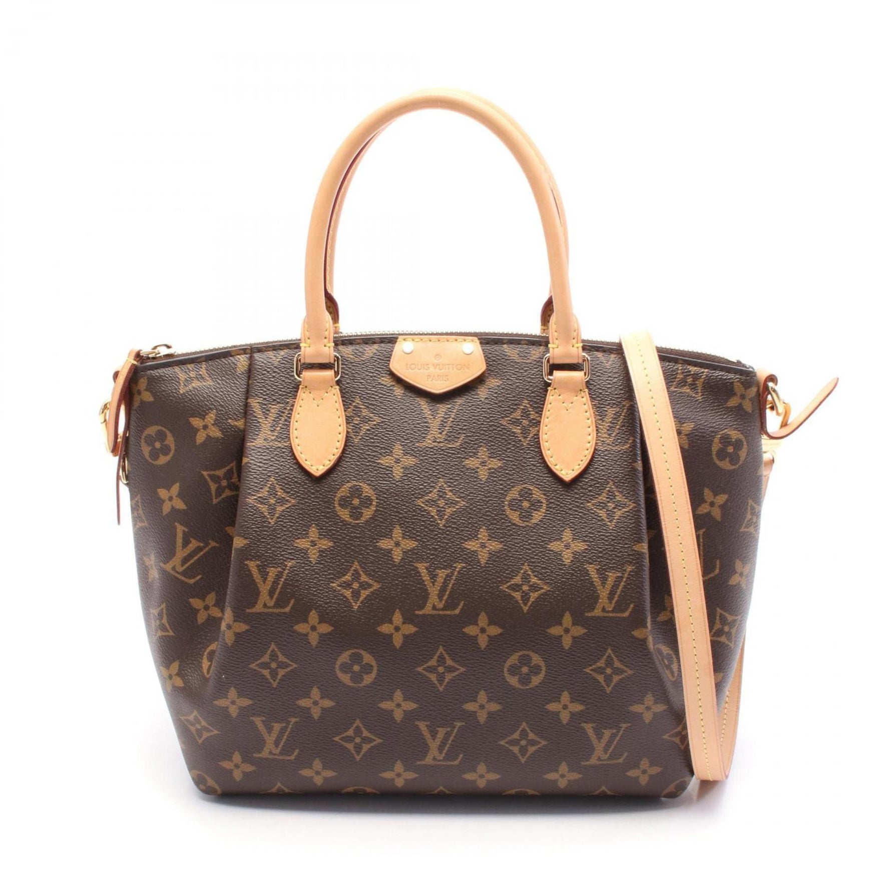 Louis Vuitton Turen PM Handbag Coated Canvas Leather Monogram Brown