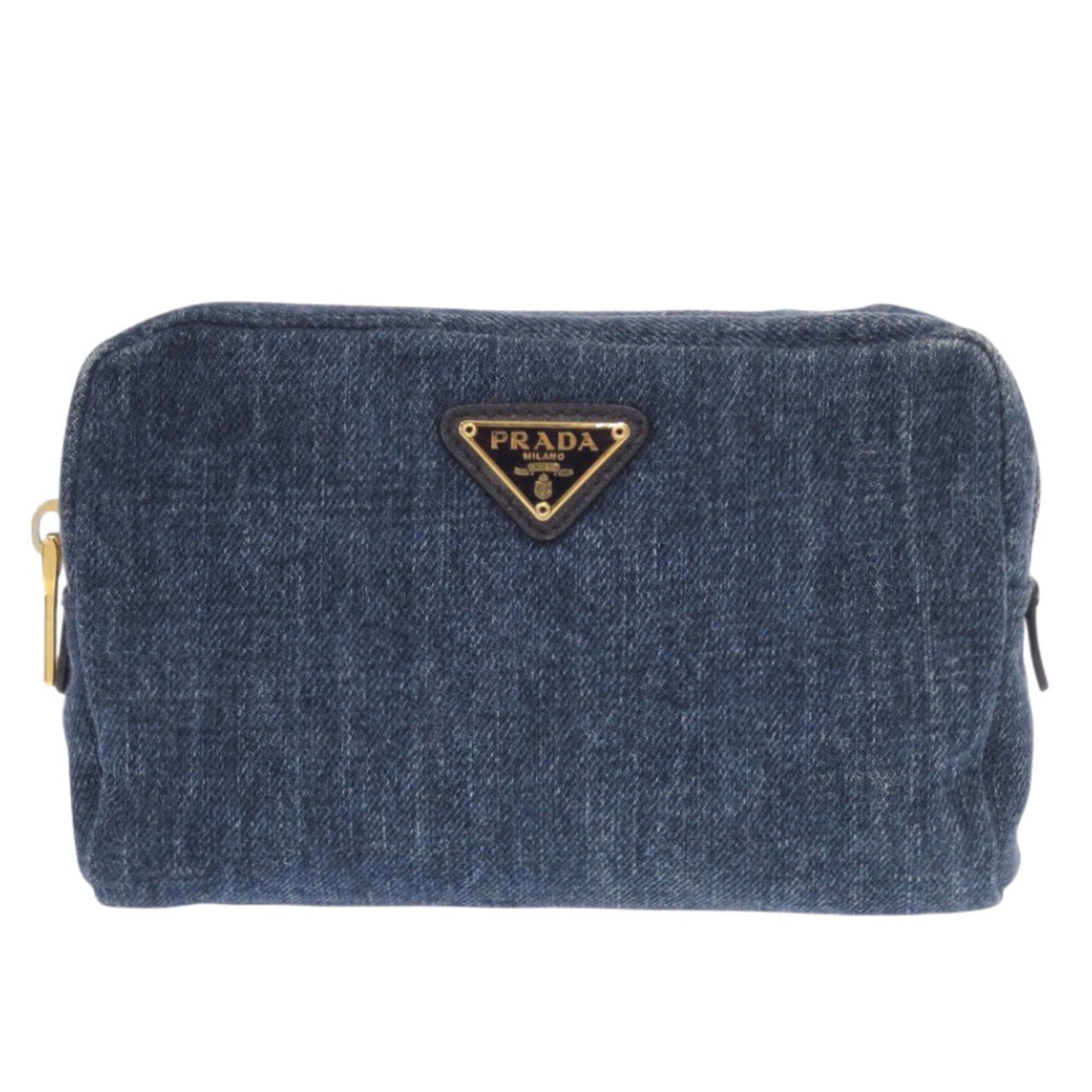 Prada Denim Pouch Cotton Cosmetic 1041