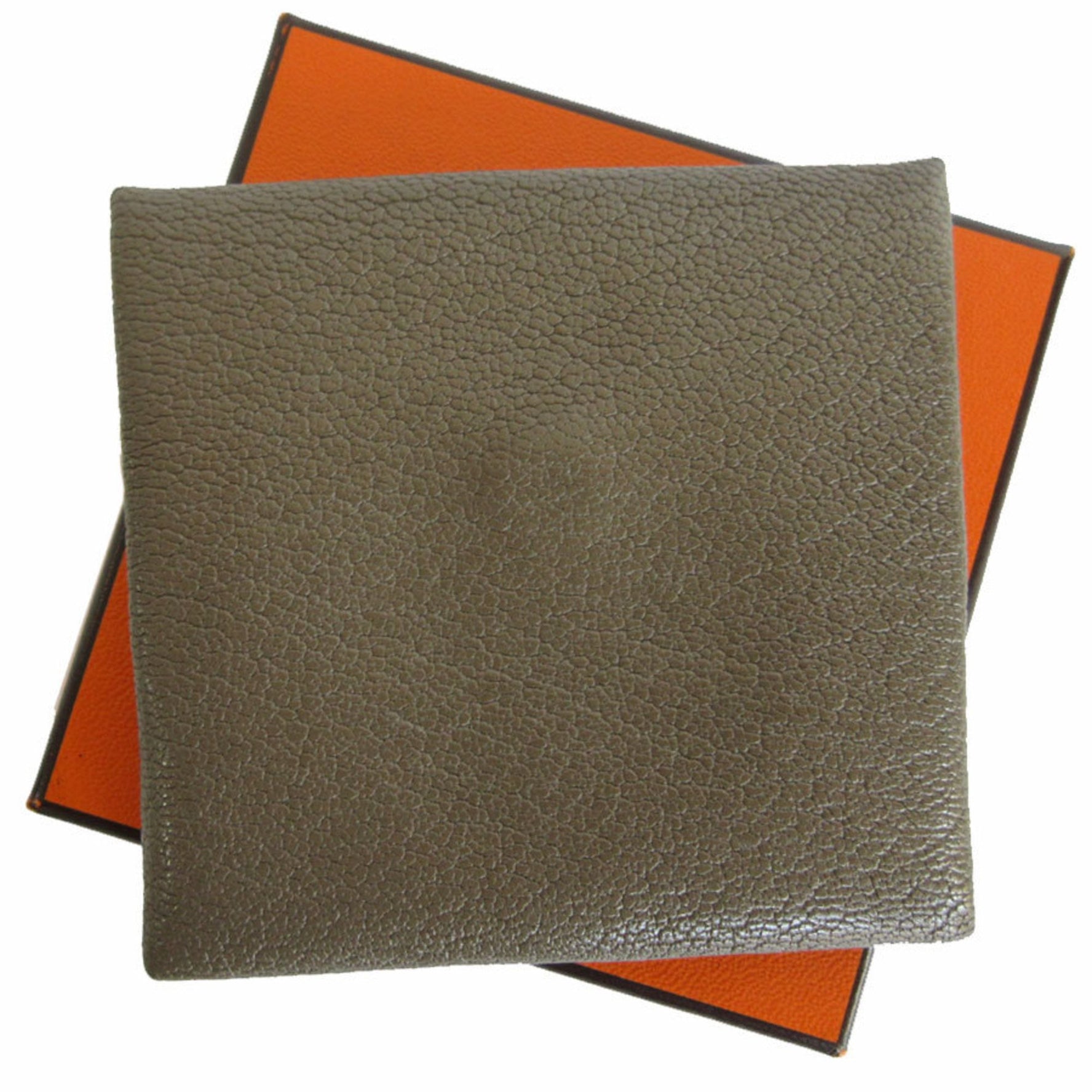 Hermes Wallet/Coin Case Bastia Leather Greige