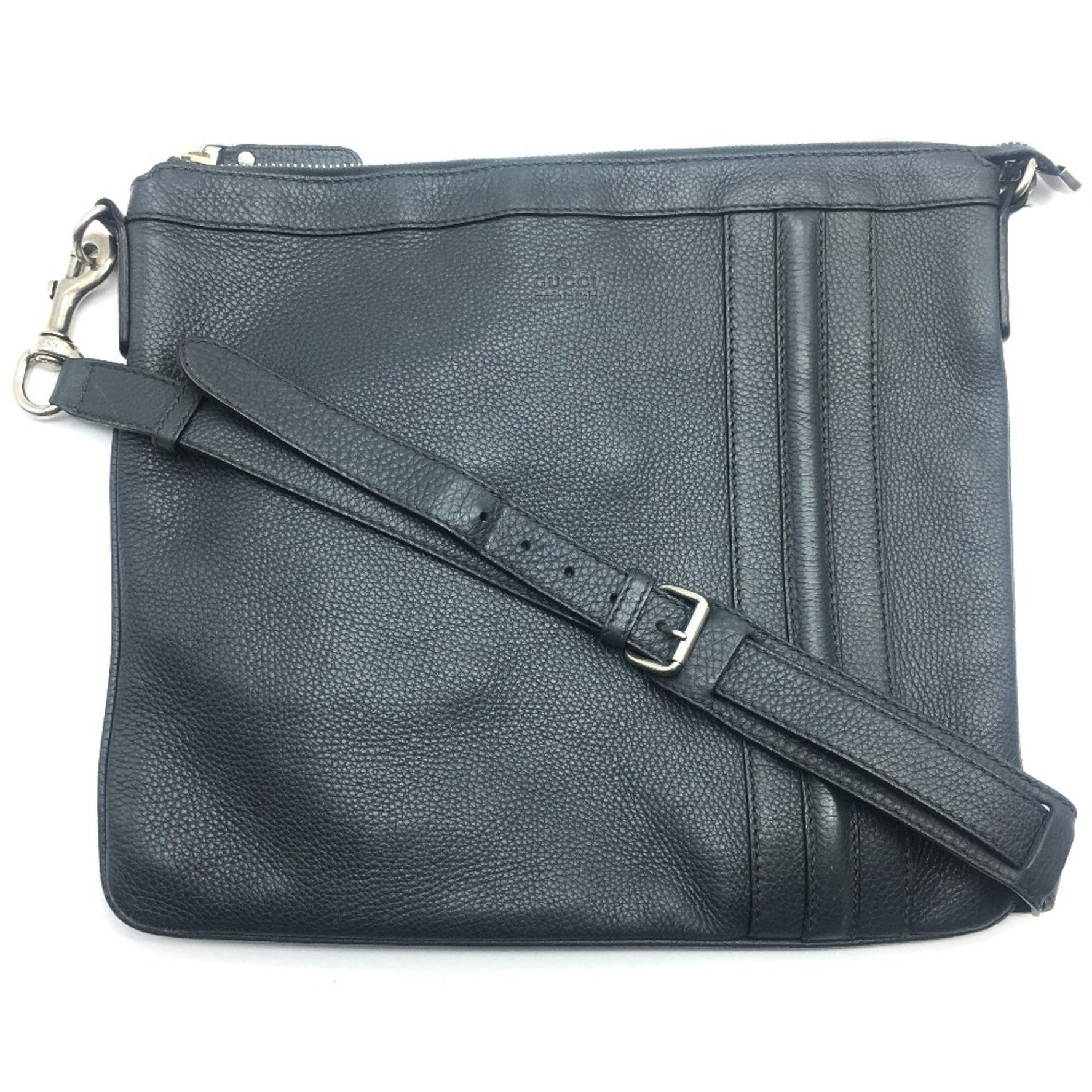 Gucci No Gusset All Leather Leather bag Crossbody shawl Shoulder Bag Dark Based