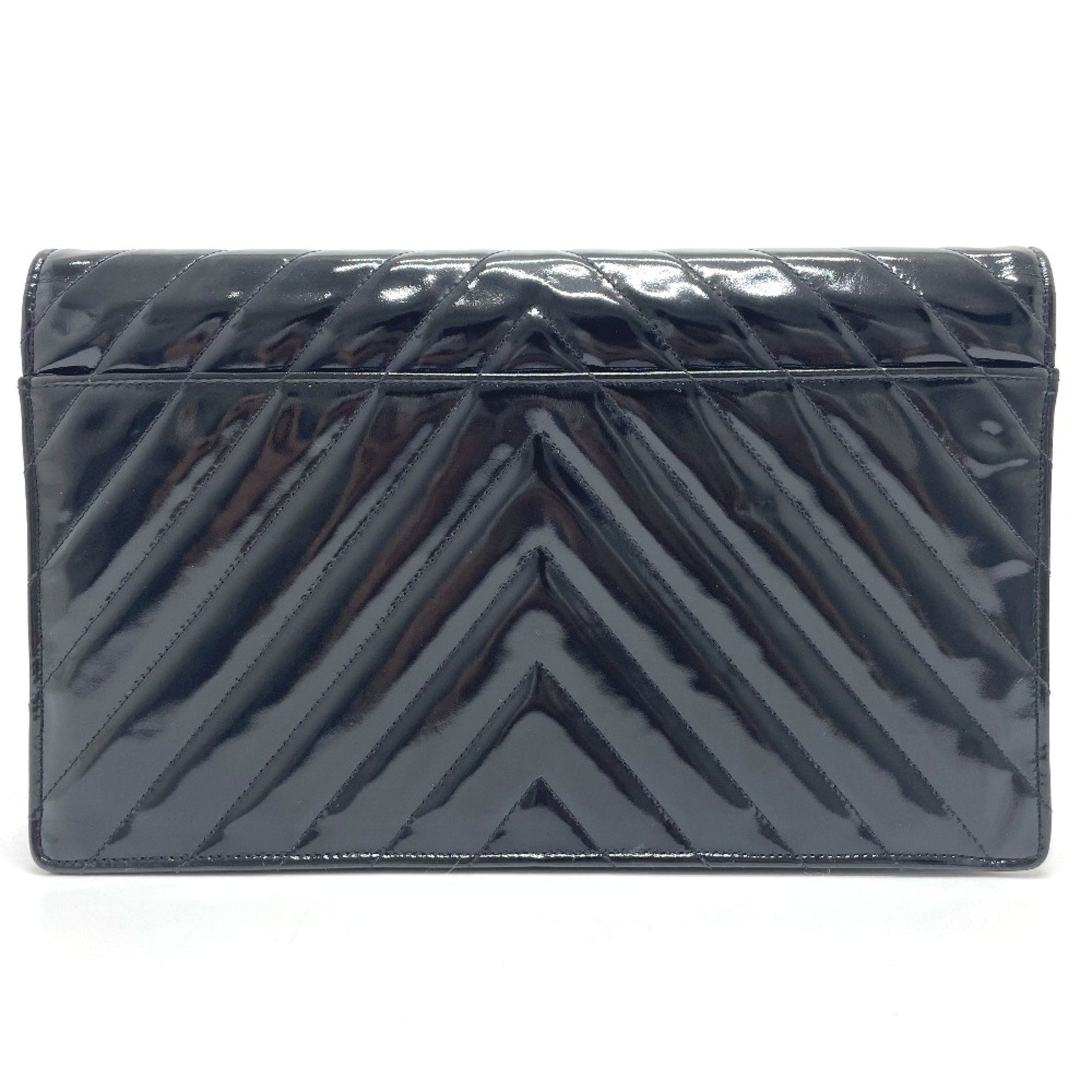 Chanel V-Stitch Chevron Bag Chain Crossbody Shoulder Bag GoldHardware