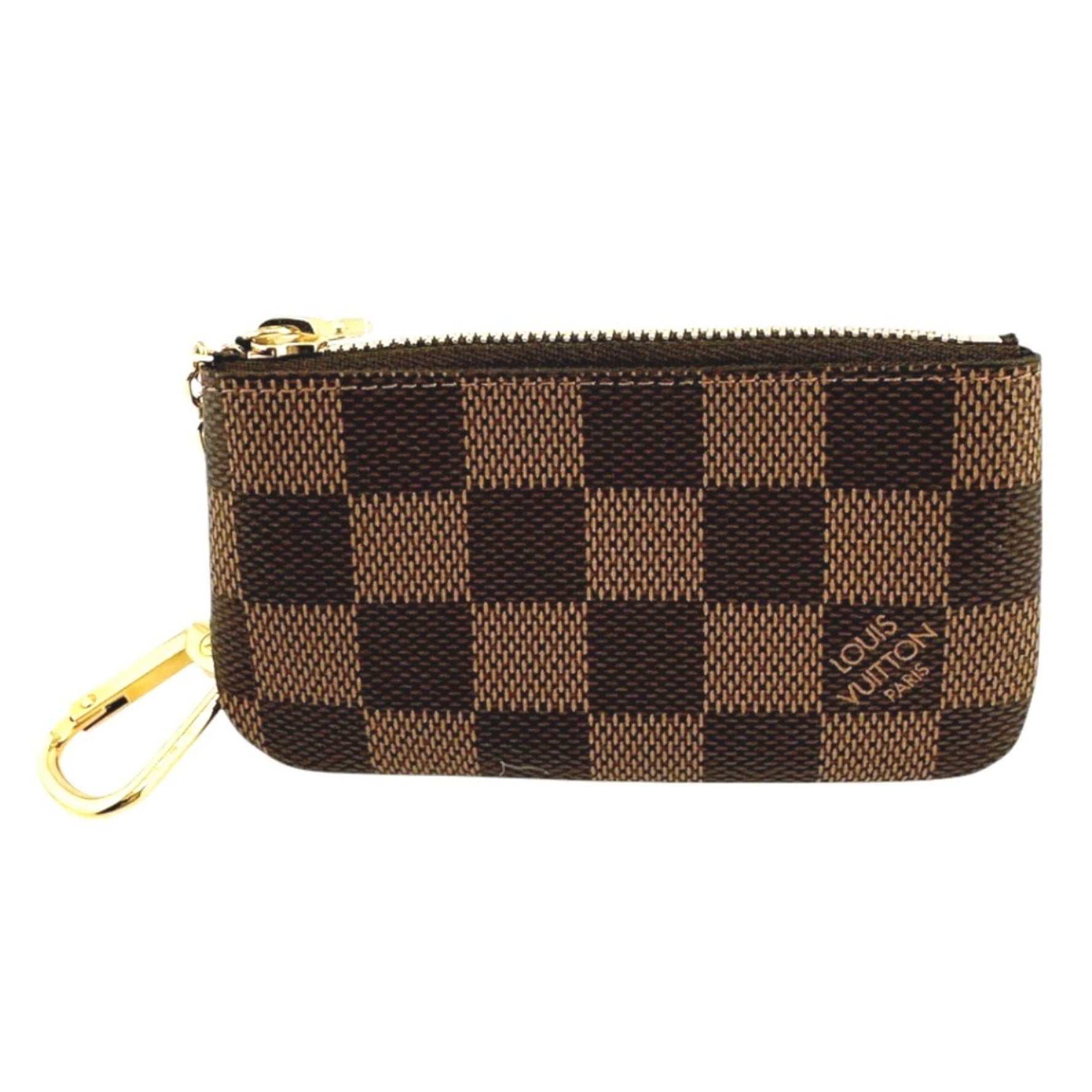 Louis Vuitton Key Case Coin Purse Damier Pochette Cle Canvas Brown LV