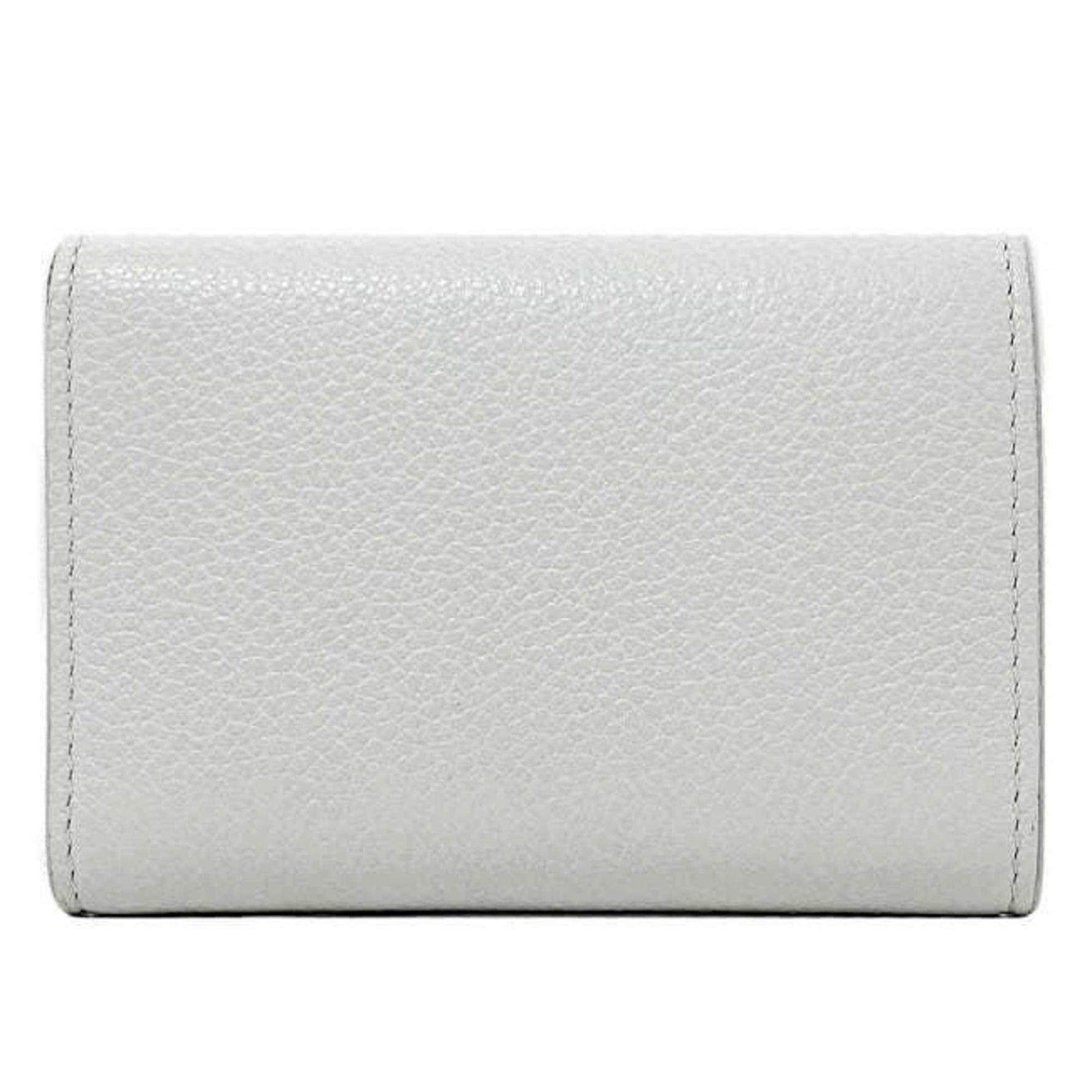Saint Laurent Trifold Wallet Black White Bicolor Leather Monotone
