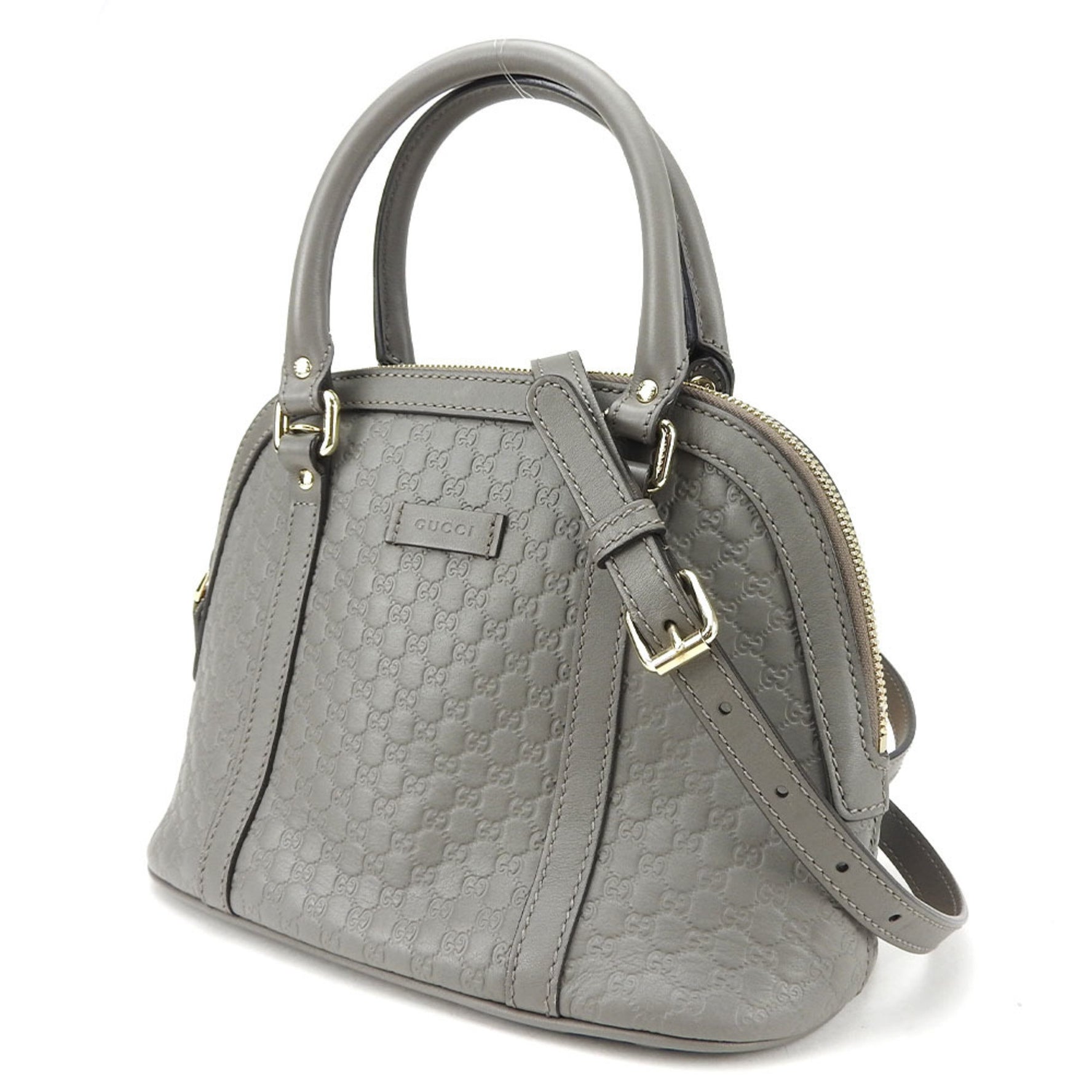 Gucci Handbag Micro Guccissima Leather Grey Shoulder Bag