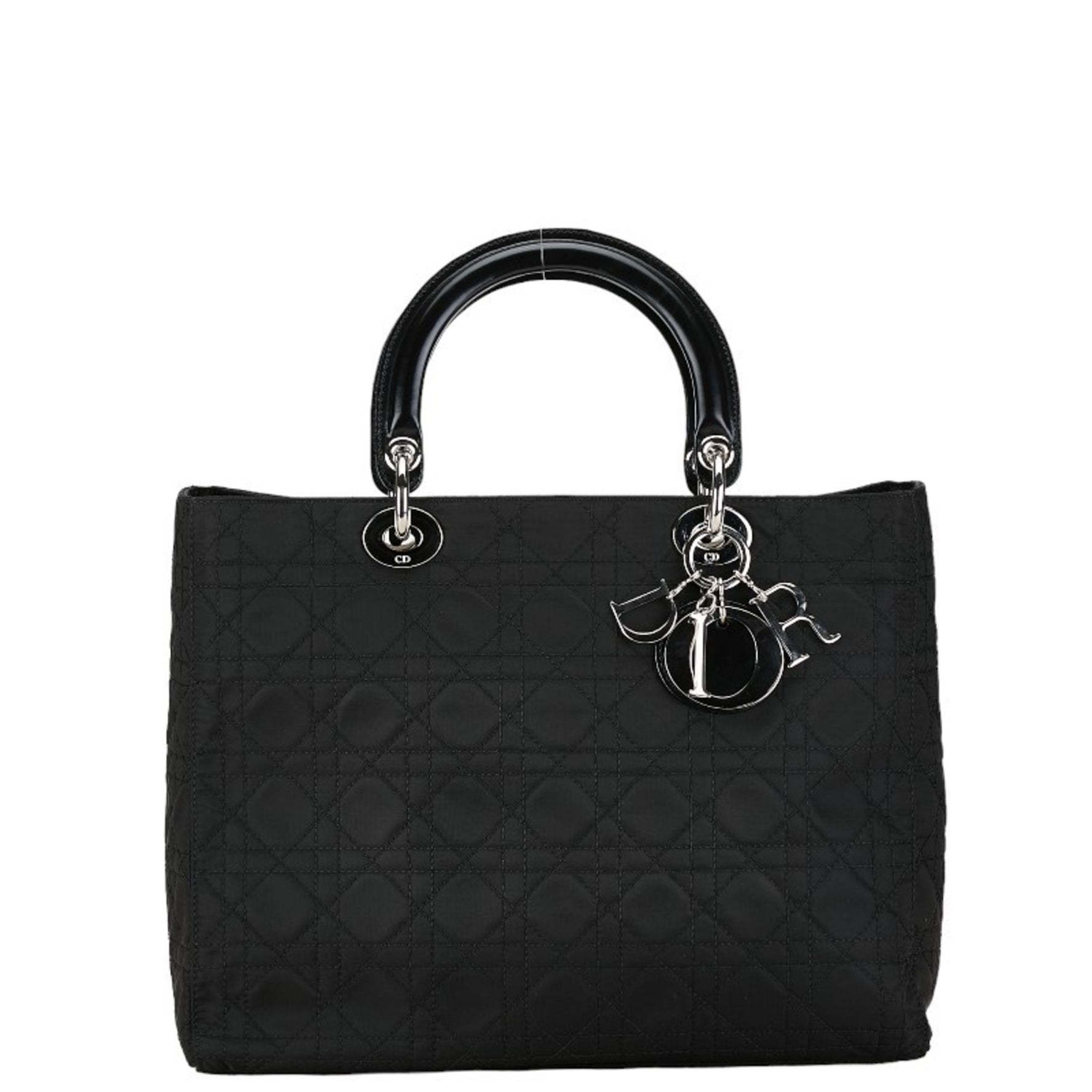 Christian Dior Dior Cannage Lady Handbag Shoulder Bag Cotton Leather
