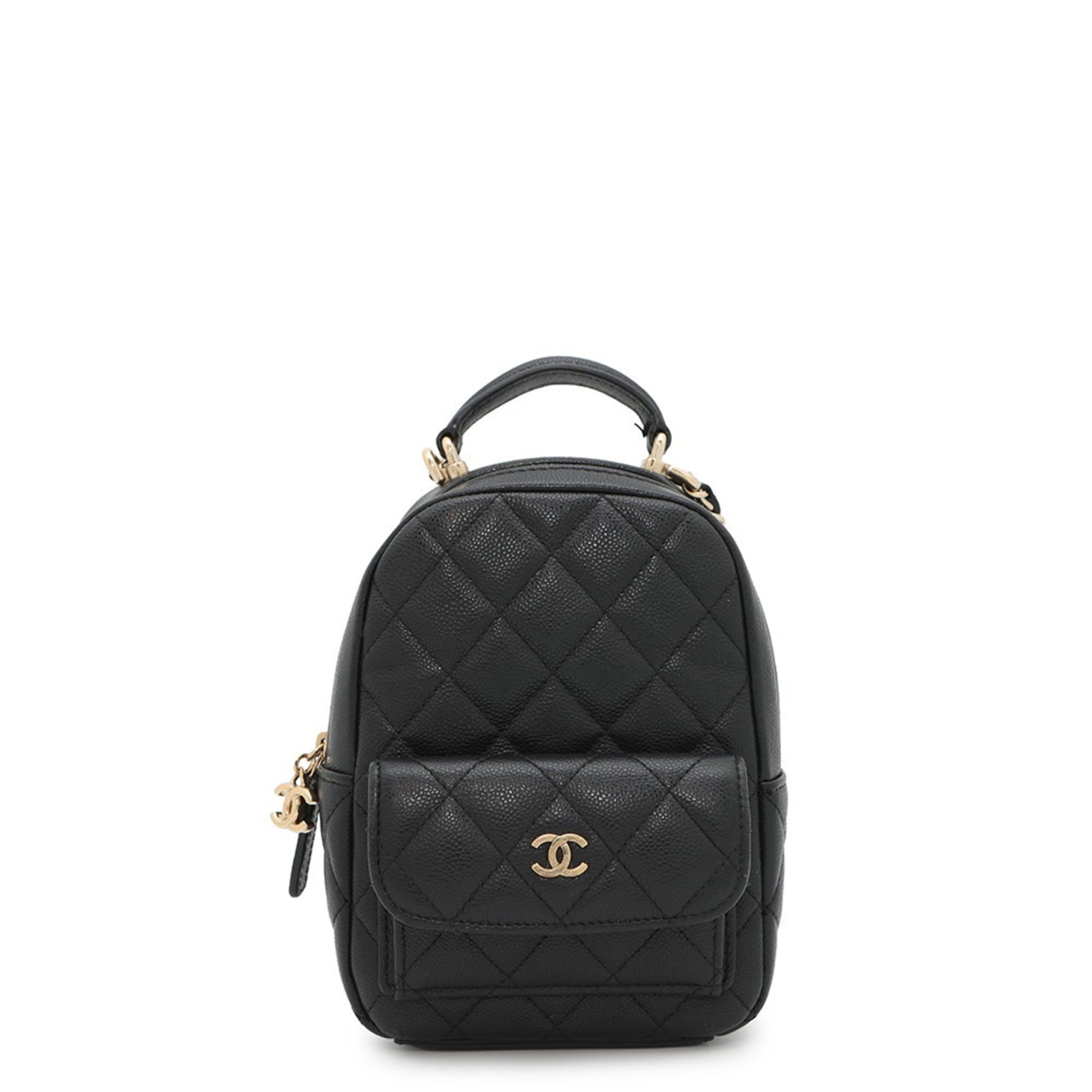 Chanel Backpack Matelasse Coco Mark Timeless Classic Mini Caviar Skin