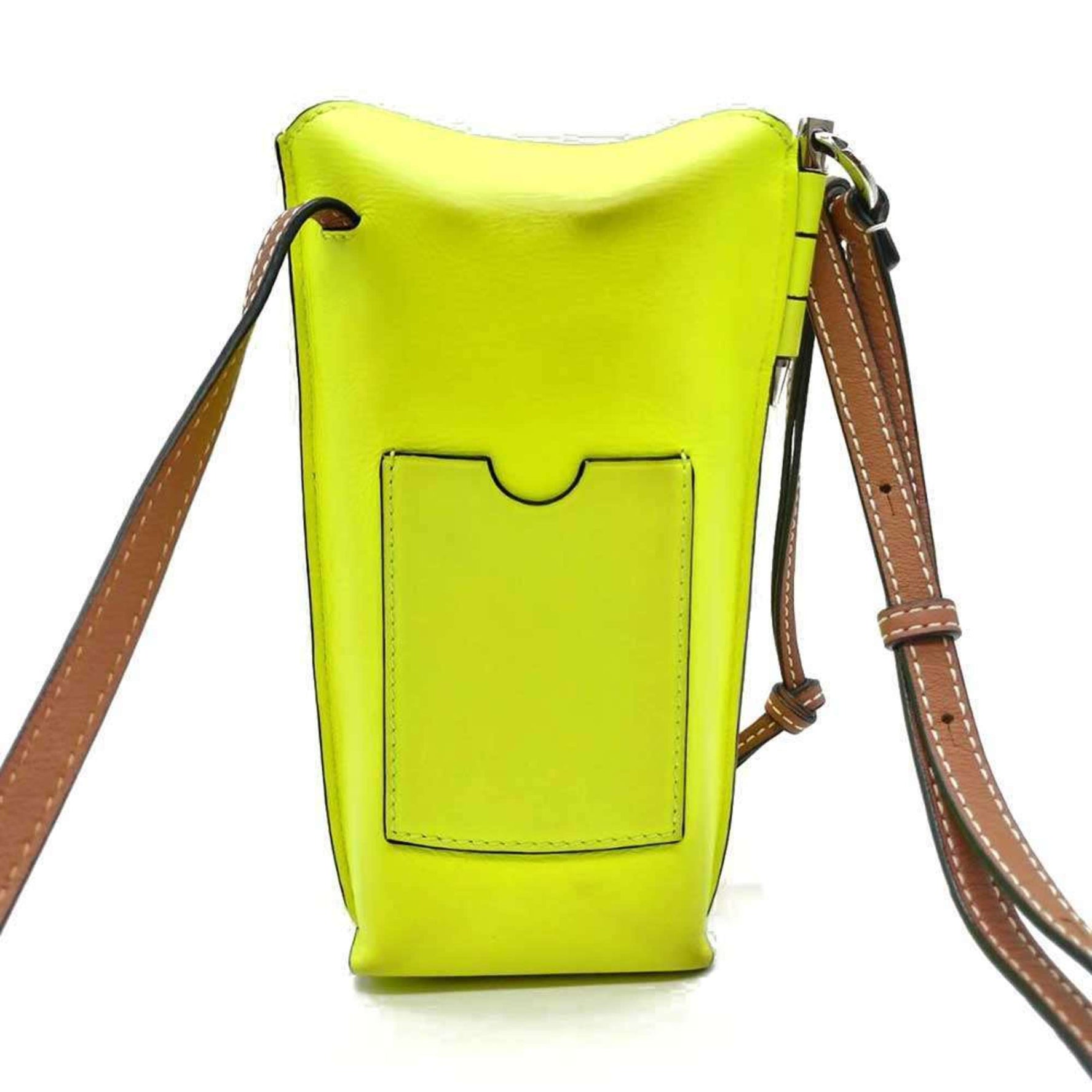 LOEWE Gate Pocket Pouch Smiley Wink Yellow x Brown Mini Shoulder Bag Leather