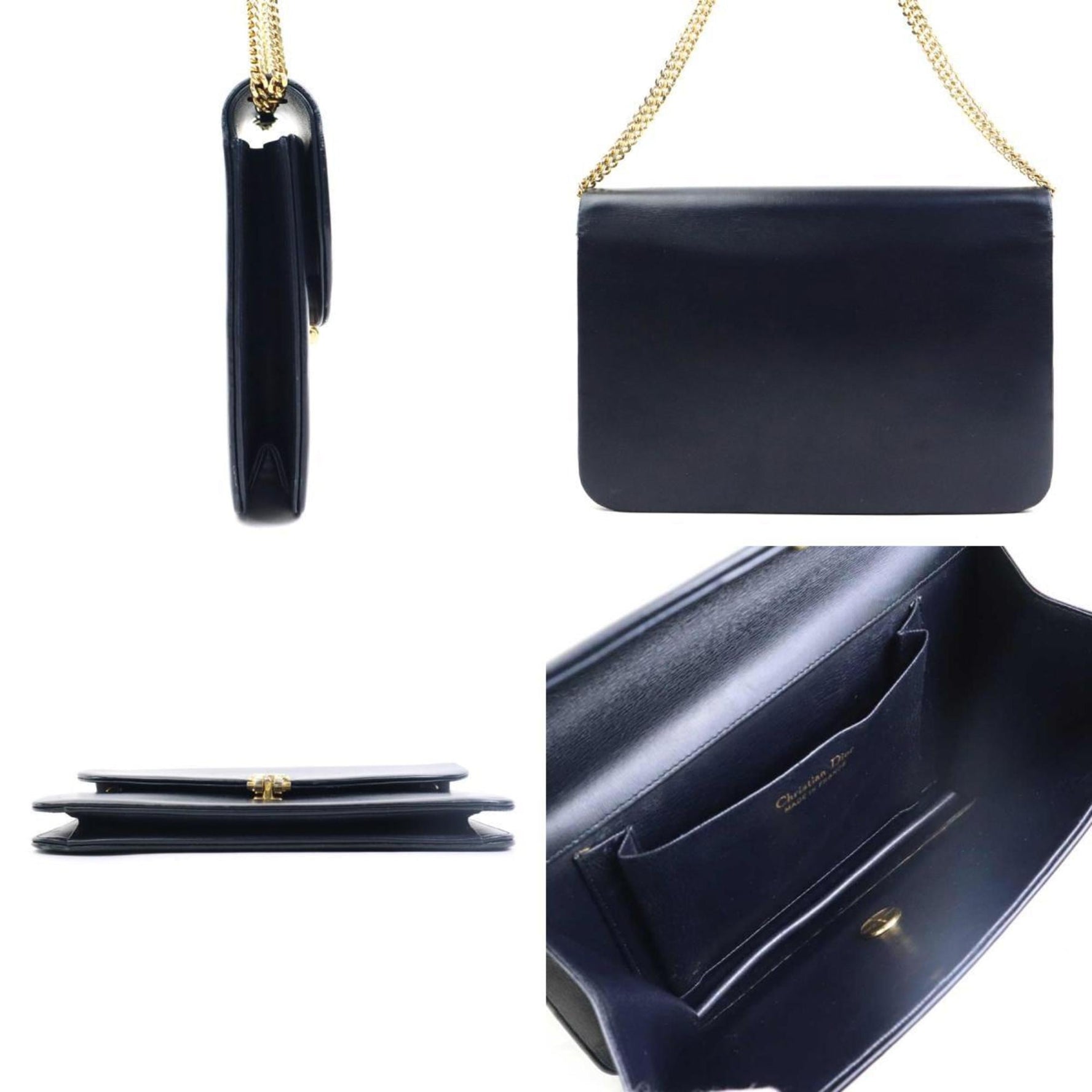 Christian Dior Leather Shoulder Bag, Blue