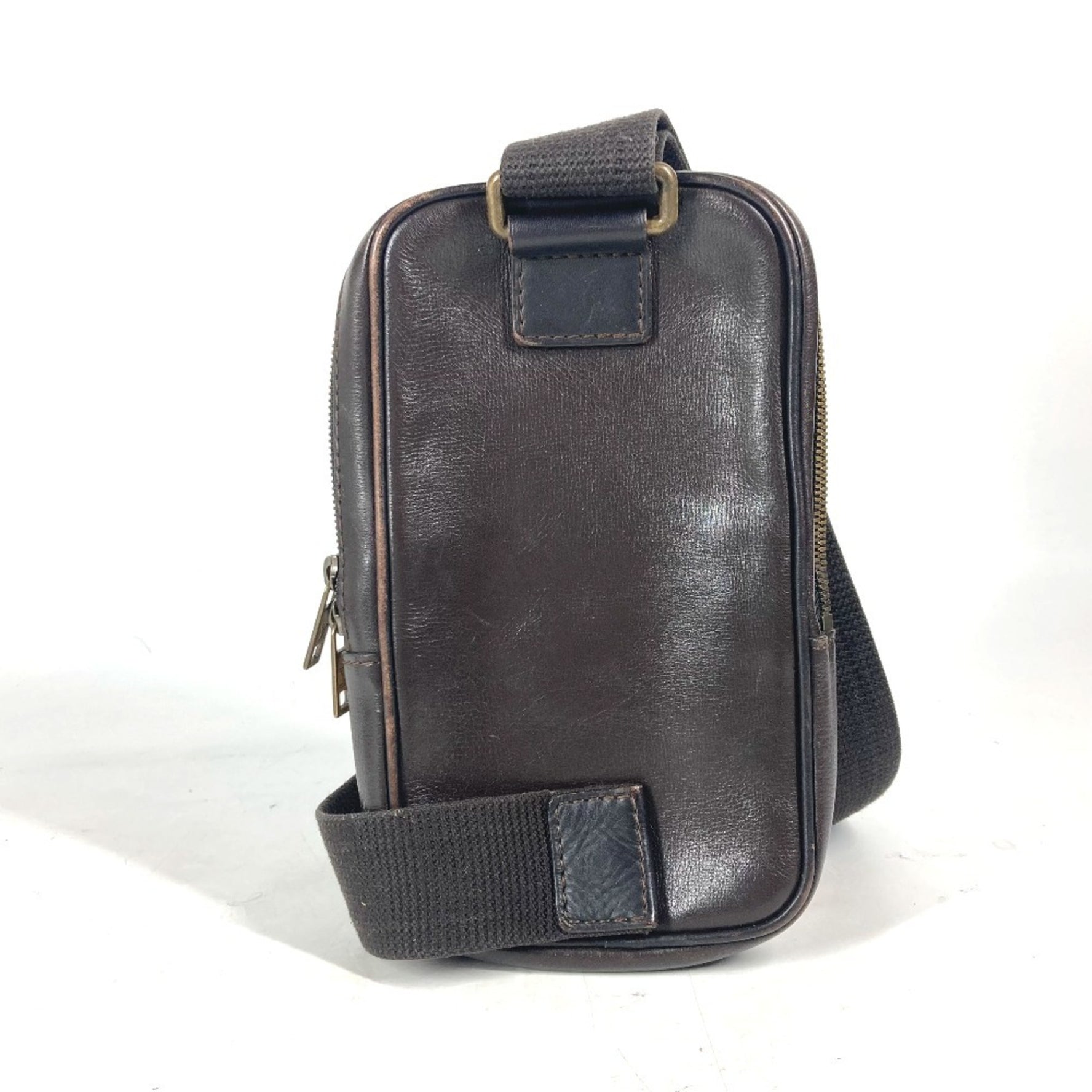 Louis Vuitton Utah Siu Bag Belt Waist Pouch Body Leather Men's Cafe Brown