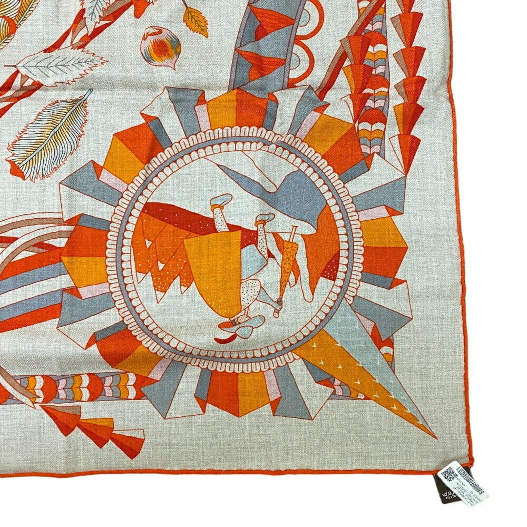 HERMES Carre Gean L’OMBRELLE MAGIQUE Magic Wand Umbrella Scarf Muffler Orange