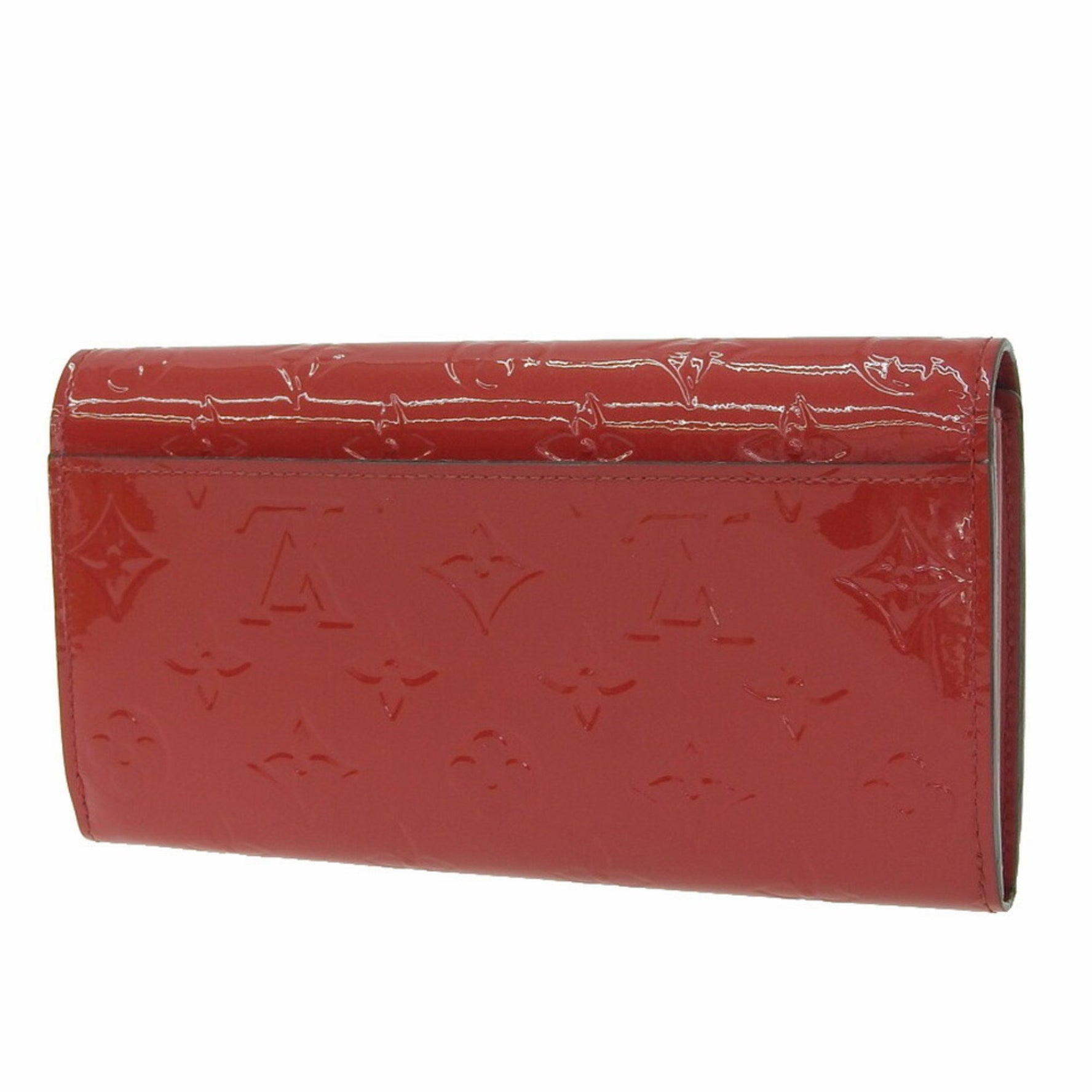 Louis Vuitton Monogram Vernis Portefeuille Sarah Bird Hook Long Wallet Red
