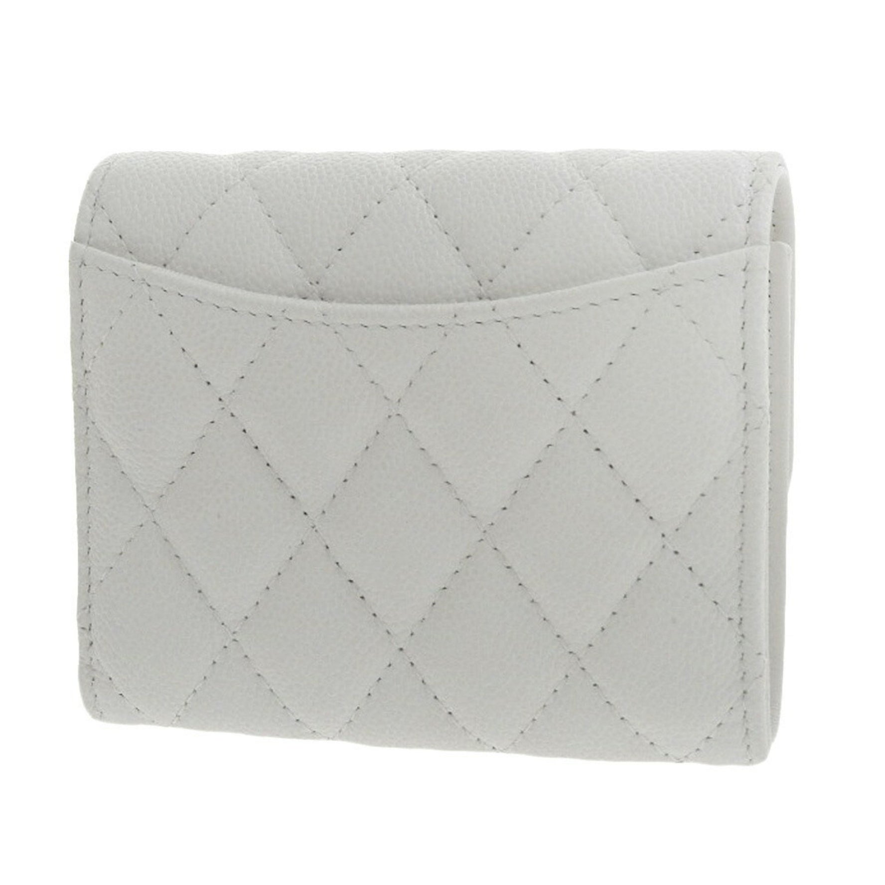 CHANEL Matelasse Random Serial Coco Mark Tri-fold Wallet Caviar Skin