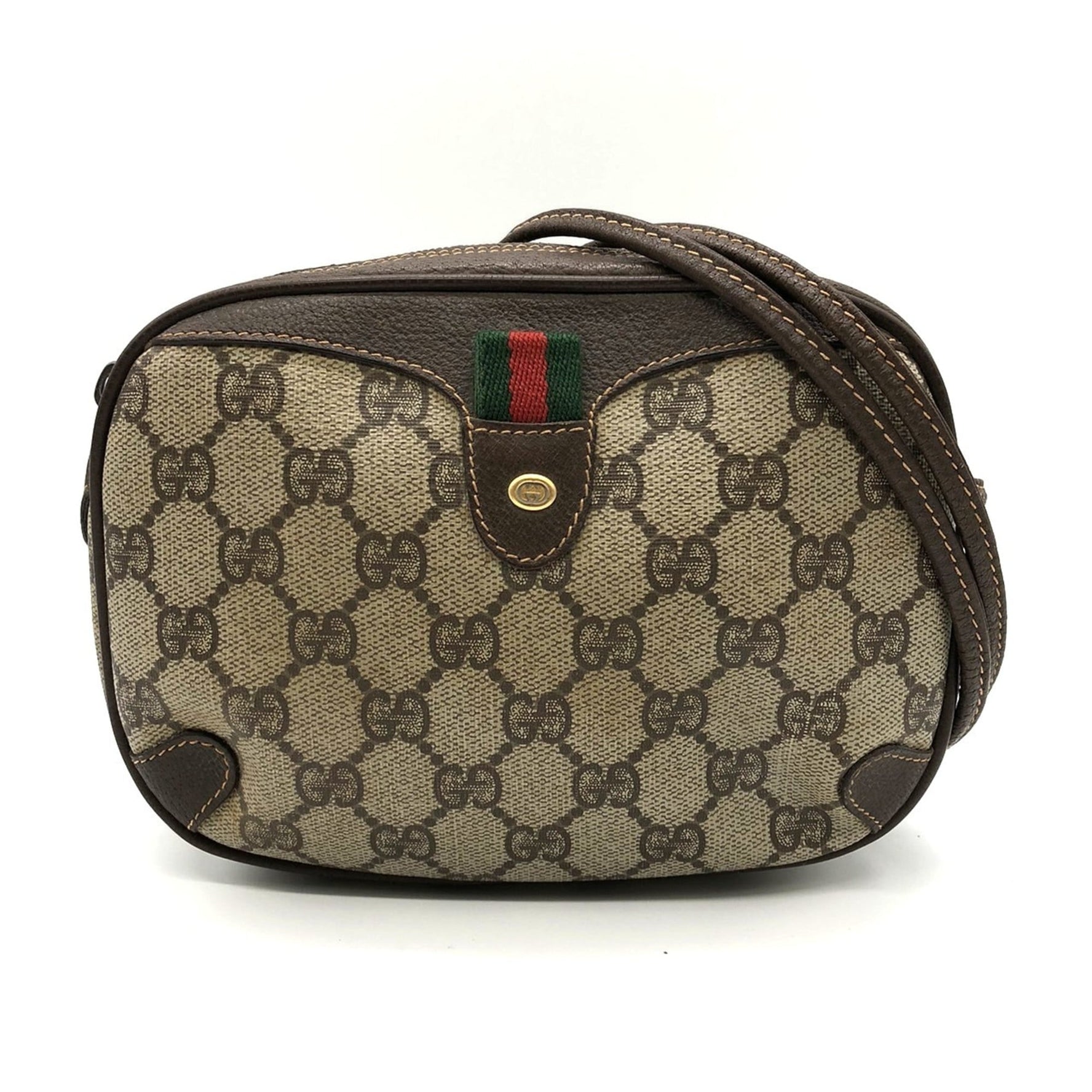GUCCI Old Shoulder Bag Pochette GG Supreme Sherry