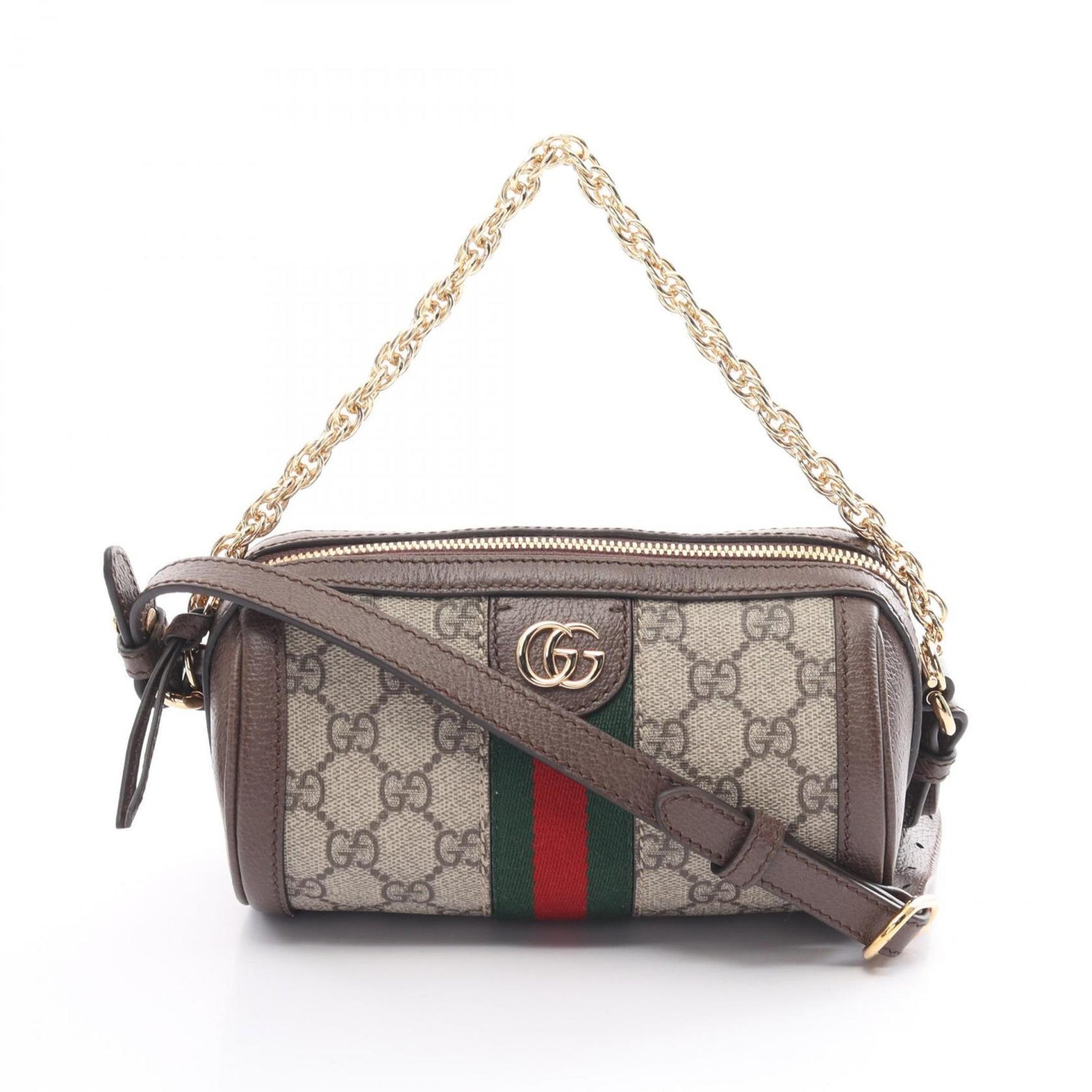 GUCCI Ophidia GG Supreme Shoulder Bag, Coated Canvas, Leather, Beige, Brown, Multicolor