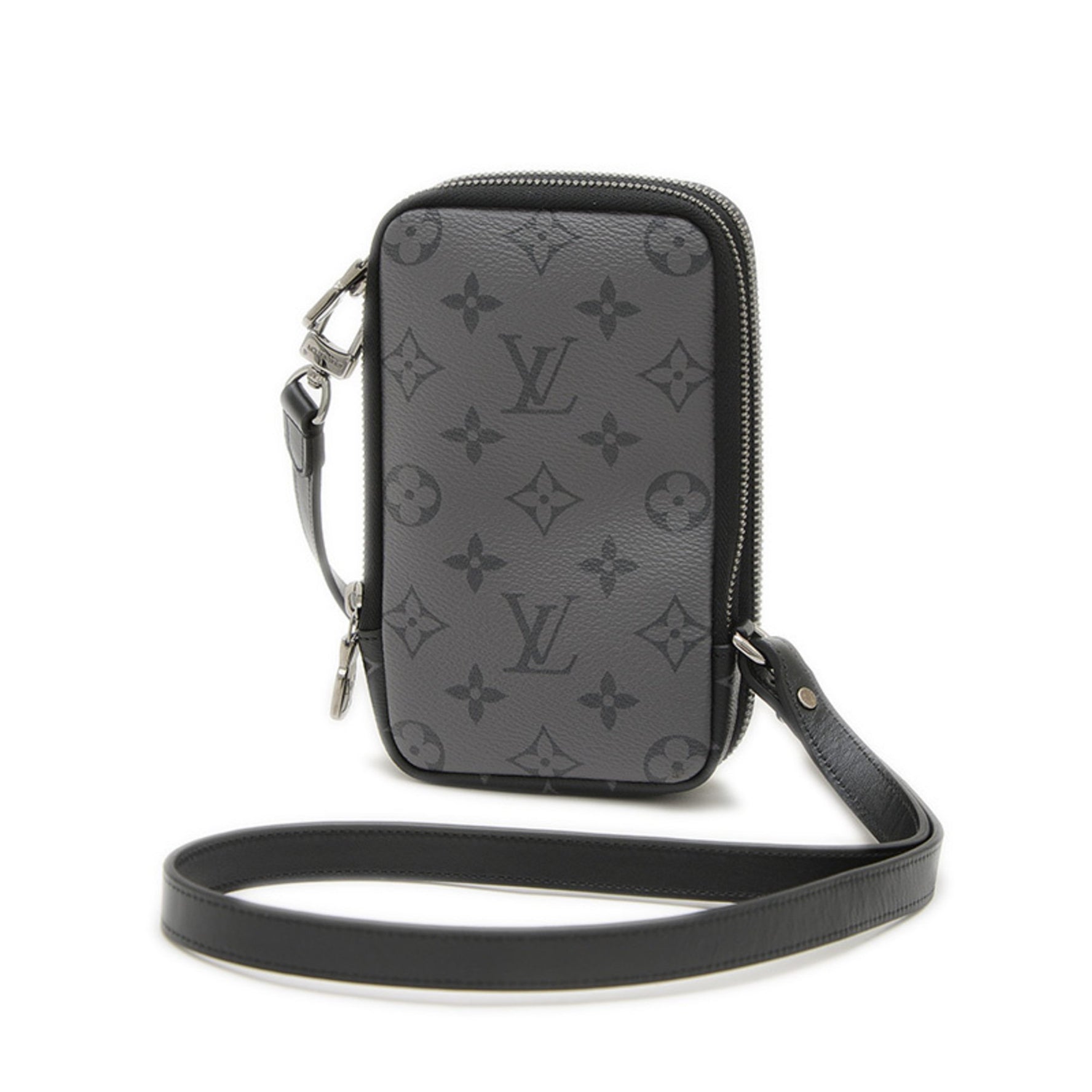 Louis Vuitton Monogram Eclipse Double Phone Pouch Shoulder Bag