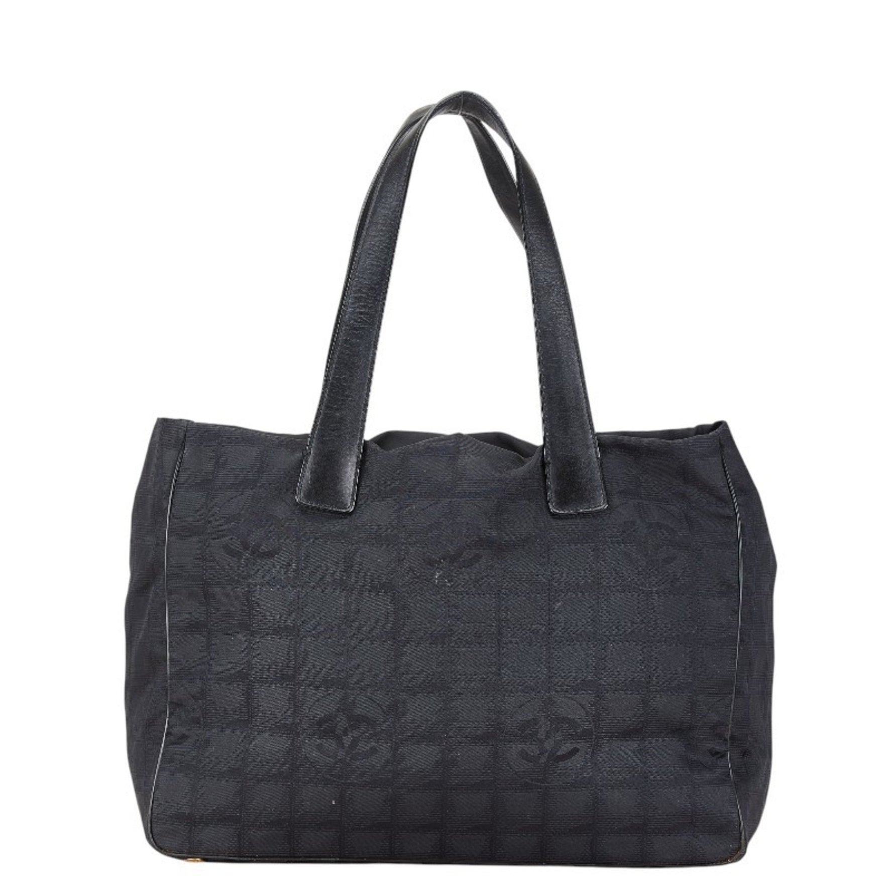 Chanel New Travel Line Tote MM Coco Mark Bag Nylon Leather