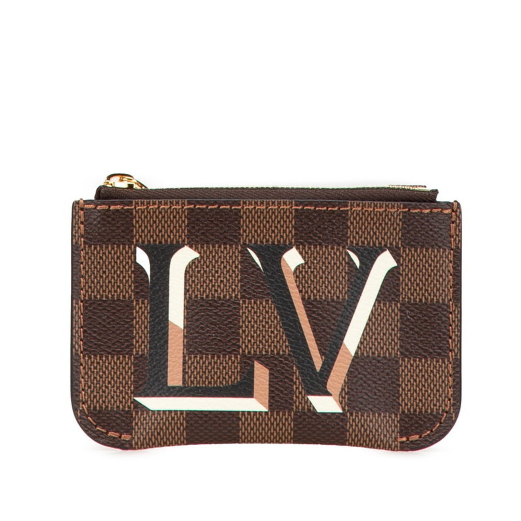 Louis Vuitton Damier Belmont NV MM with attached pouch, wallet/coin case brown multicolor
