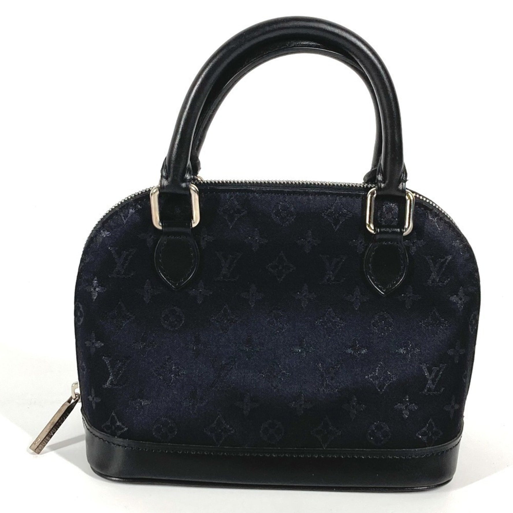 Louis Vuitton Monogram Satin Little Alma Bag Mini Pouch Handbag Leather Noir Black