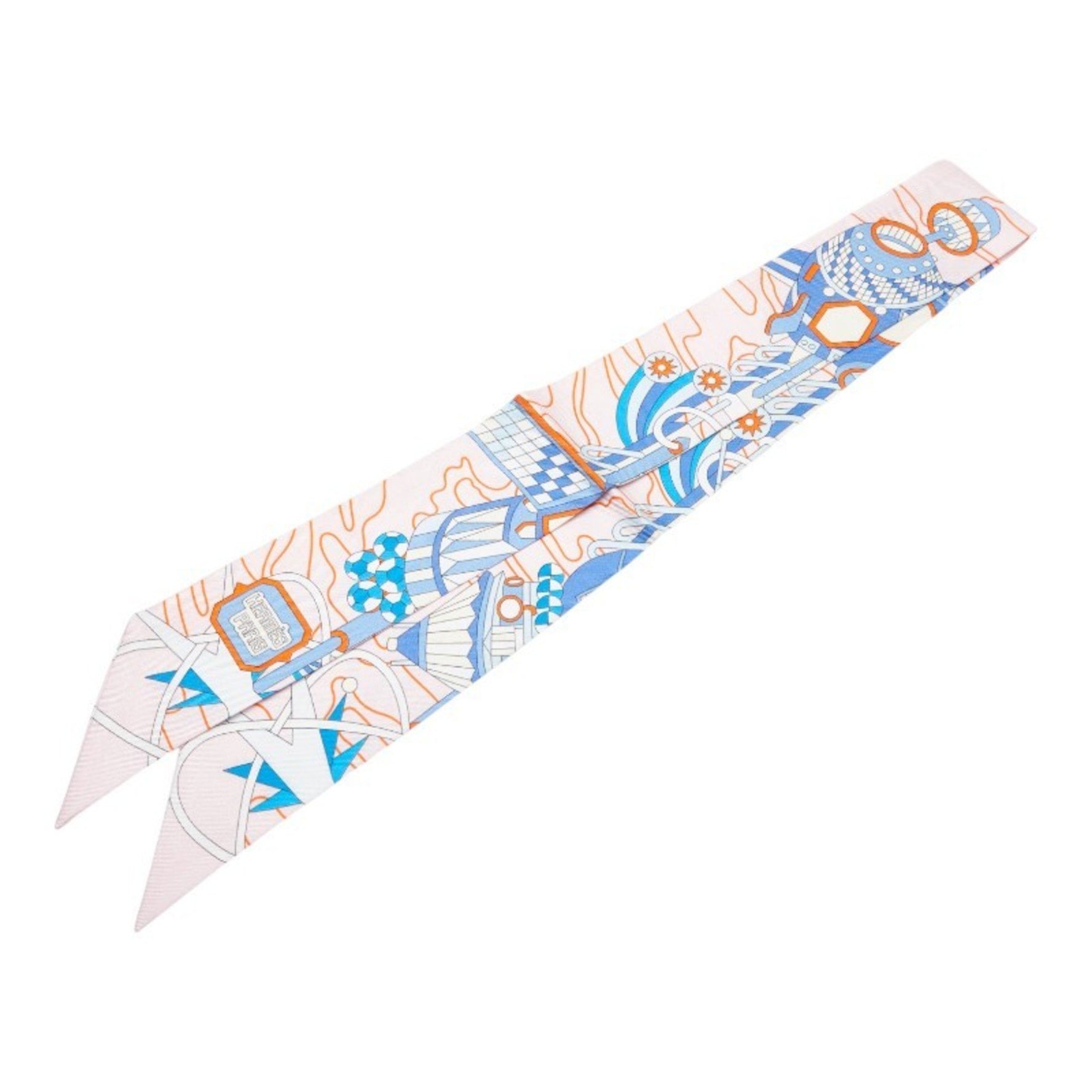 Hermes Twilly Odyssey Scarf Muffler Light Pink Multicolor