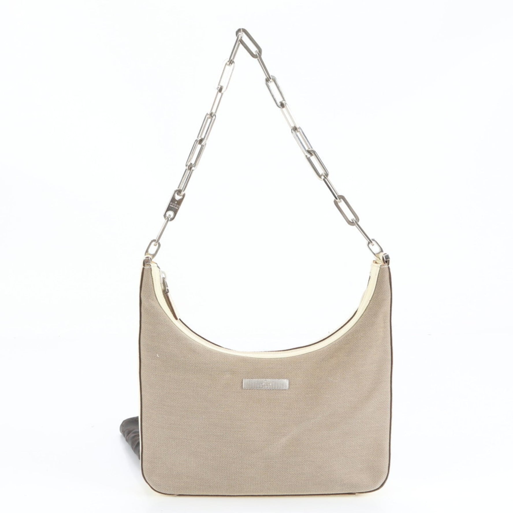 Gucci Leather Silver Chain Shoulder Bag, One-Shoulder 001-3873