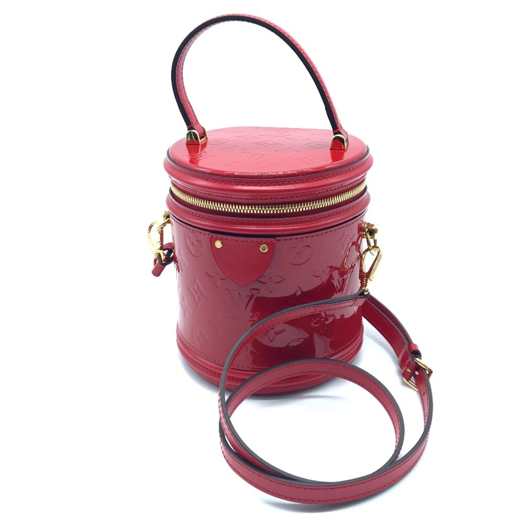 Louis Vuitton Monogram Vernis Cannes PM Handbag Patent Leather Rouge Red