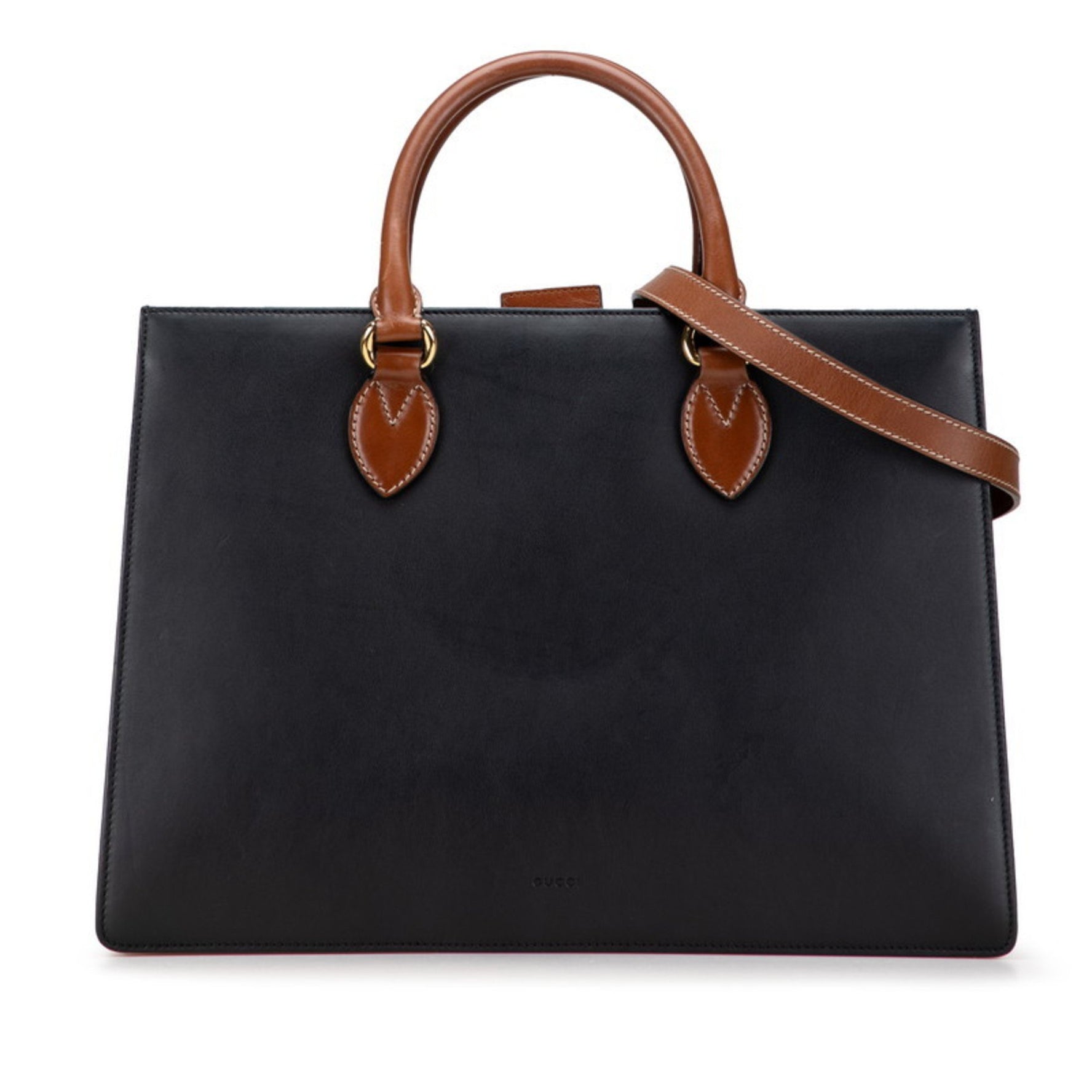 Gucci Logo Shoulder Bag/Handbag Black/Brown Leather