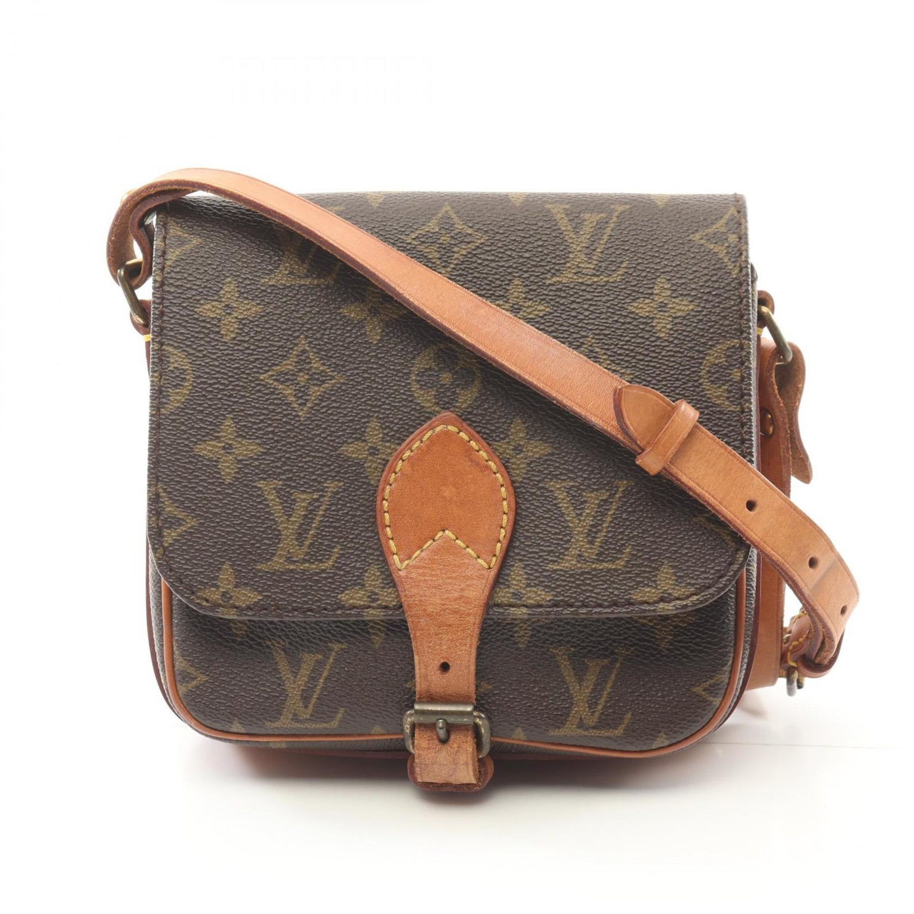 Louis Vuitton Cartesier PM Shoulder Bag Coated Canvas Leather Monogram