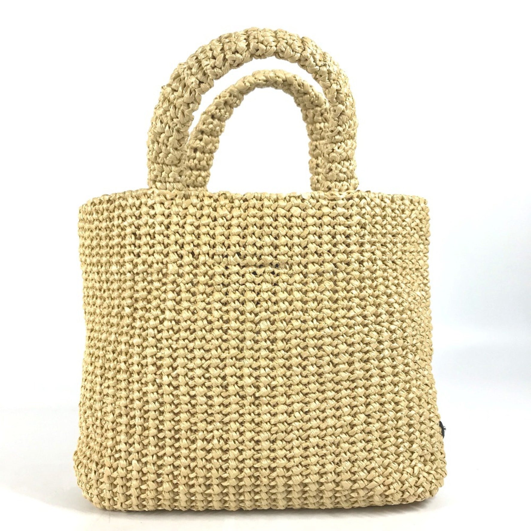 PRADA Basket Bag Straw Bag Tote Bag Hand Bag natural