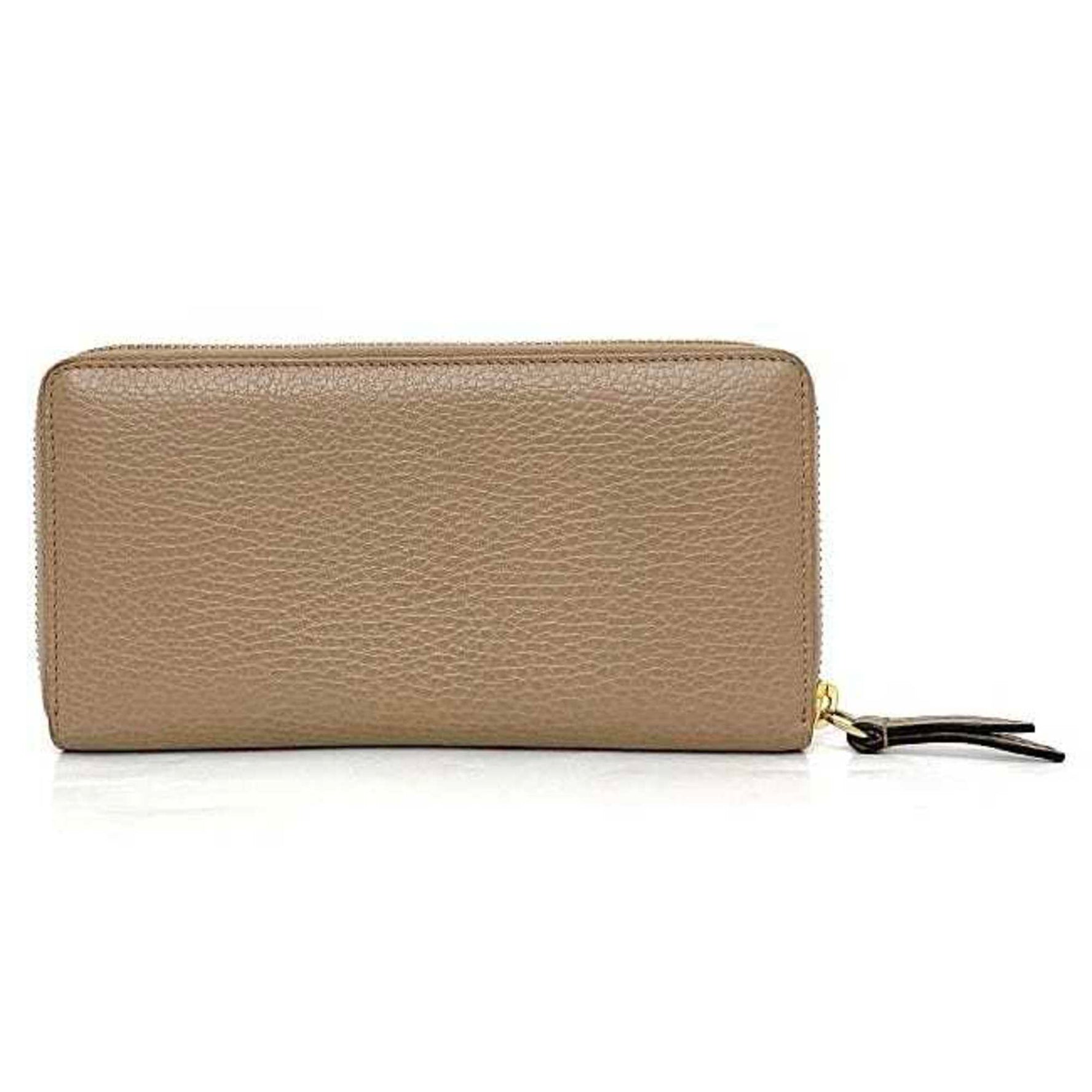 Gucci Round Long Wallet Pink Beige Gold Marmont Leather GG